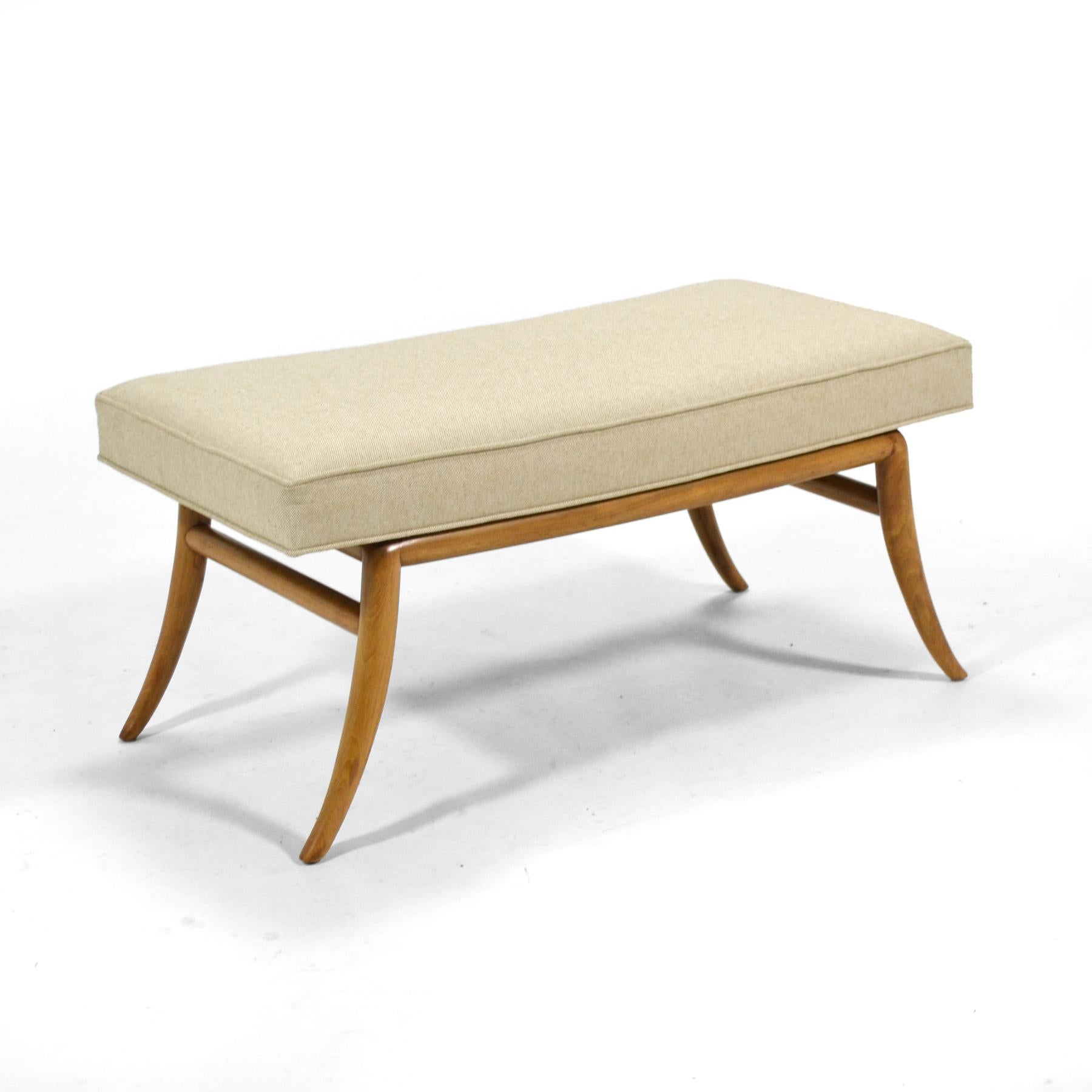 American T.H. Robsjohn-Gibbings Saber Leg Bench by Widdicomb