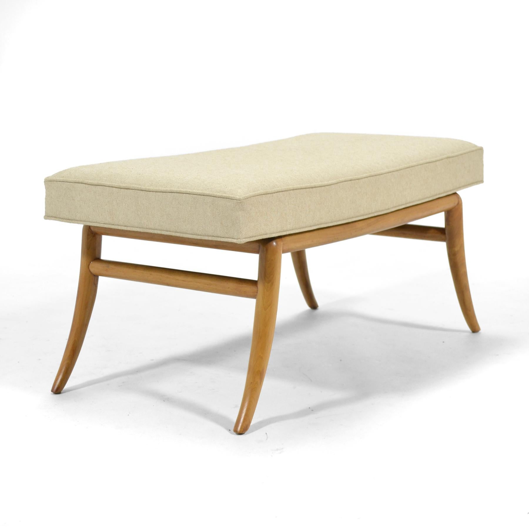 T.H. Robsjohn-Gibbings Saber Leg Bench by Widdicomb In Good Condition In Highland, IN