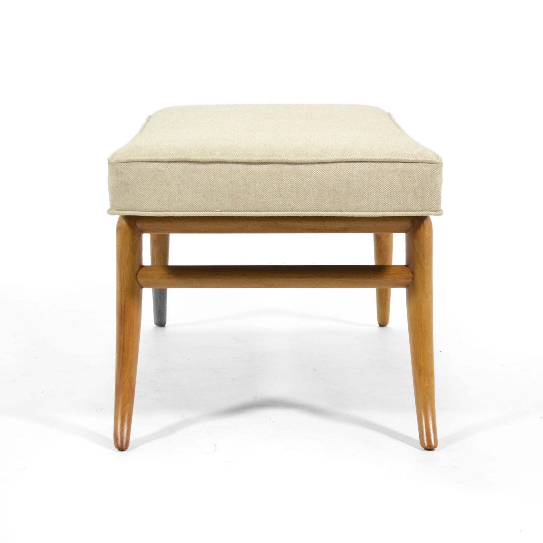 Upholstery T.H. Robsjohn-Gibbings Saber Leg Bench by Widdicomb