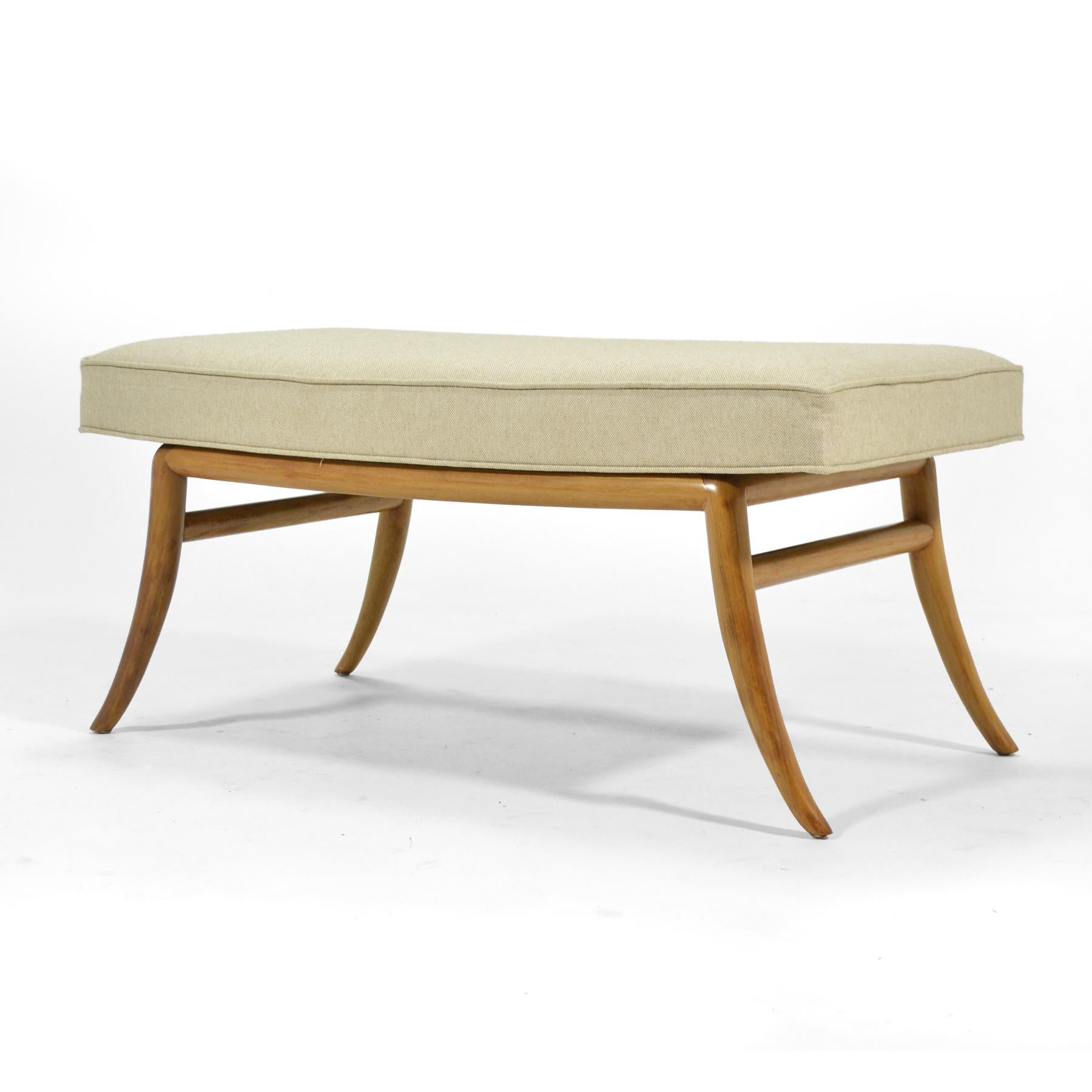 T.H. Robsjohn-Gibbings Saber Leg Bench by Widdicomb 1