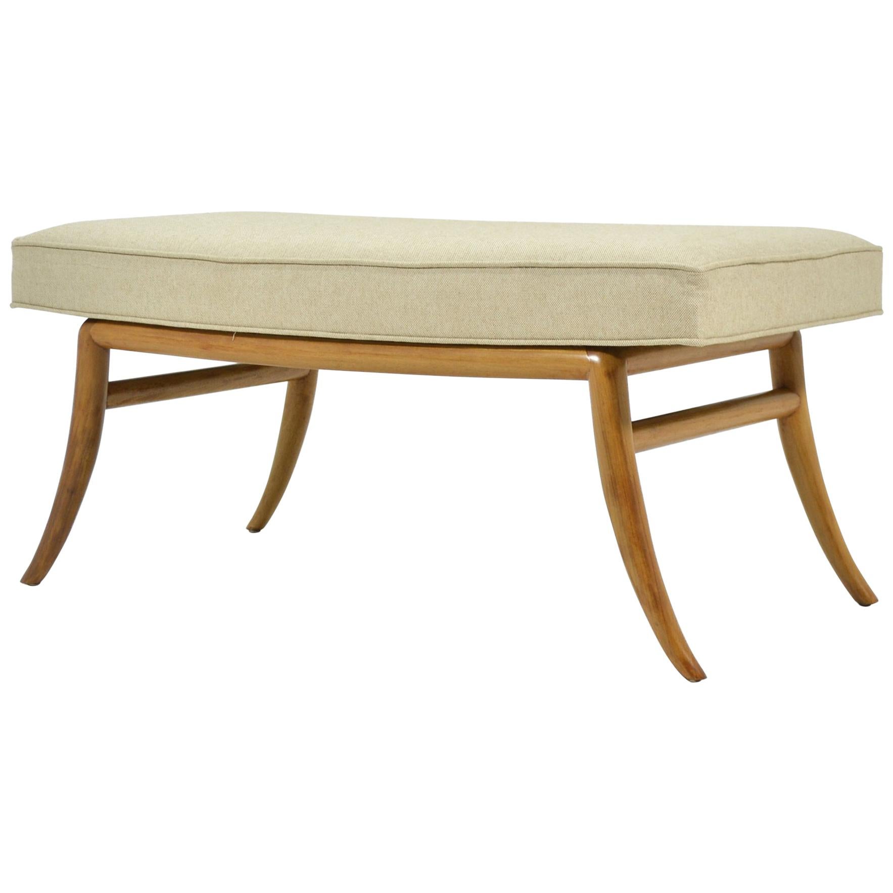 T.H. Robsjohn-Gibbings Saber Leg Bench by Widdicomb