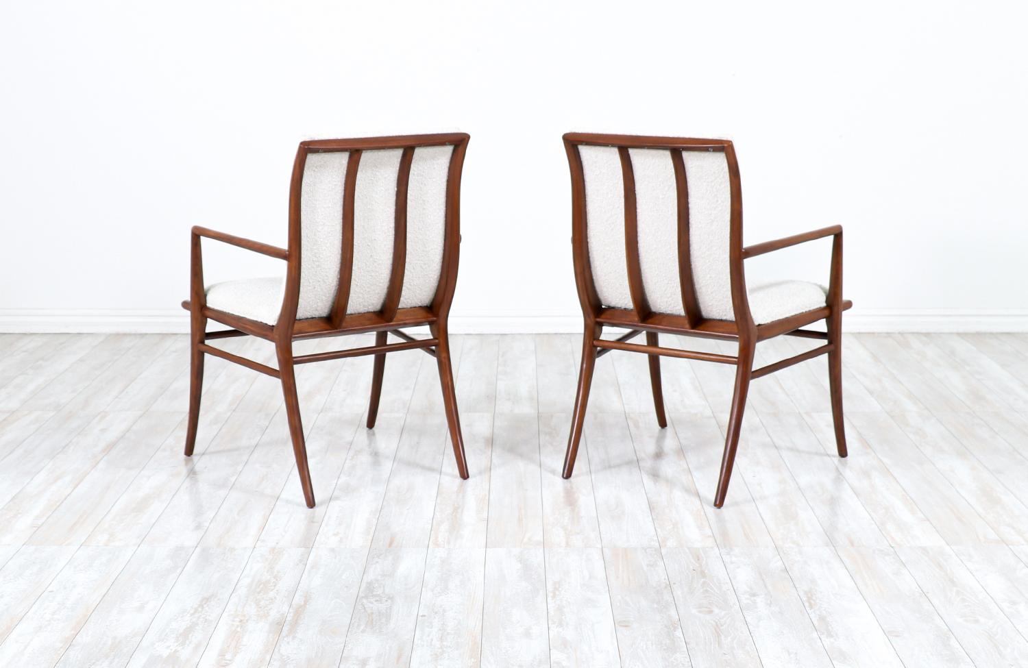 Mid-20th Century T.H. Robsjohn-Gibbings Sculpted Saber Arm Chairs for Widdicomb