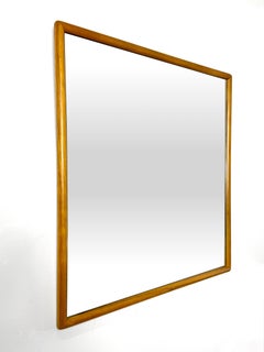 Espejo de pared cuadrado de nogal Mid Century Modern por TH Robsjohn Gibbings Años 50