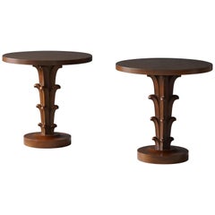 T.H. Robsjohn-Gibbings, Side Tables / End Tables, Walnut, Widdicomb, America