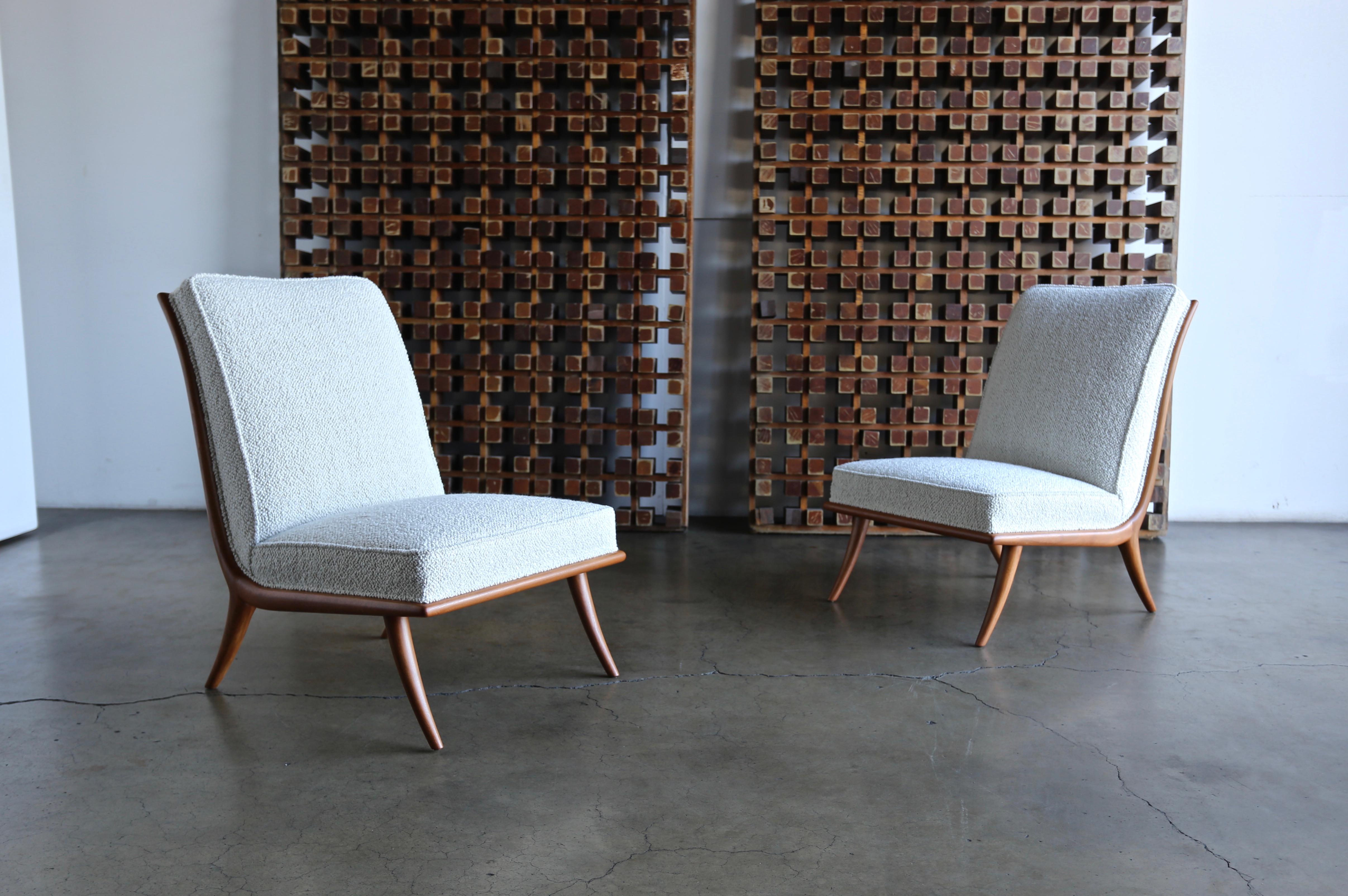 T.H. Robsjohn-Gibbings Slipper Chairs for Widdicomb, circa 1955 In Good Condition In Costa Mesa, CA