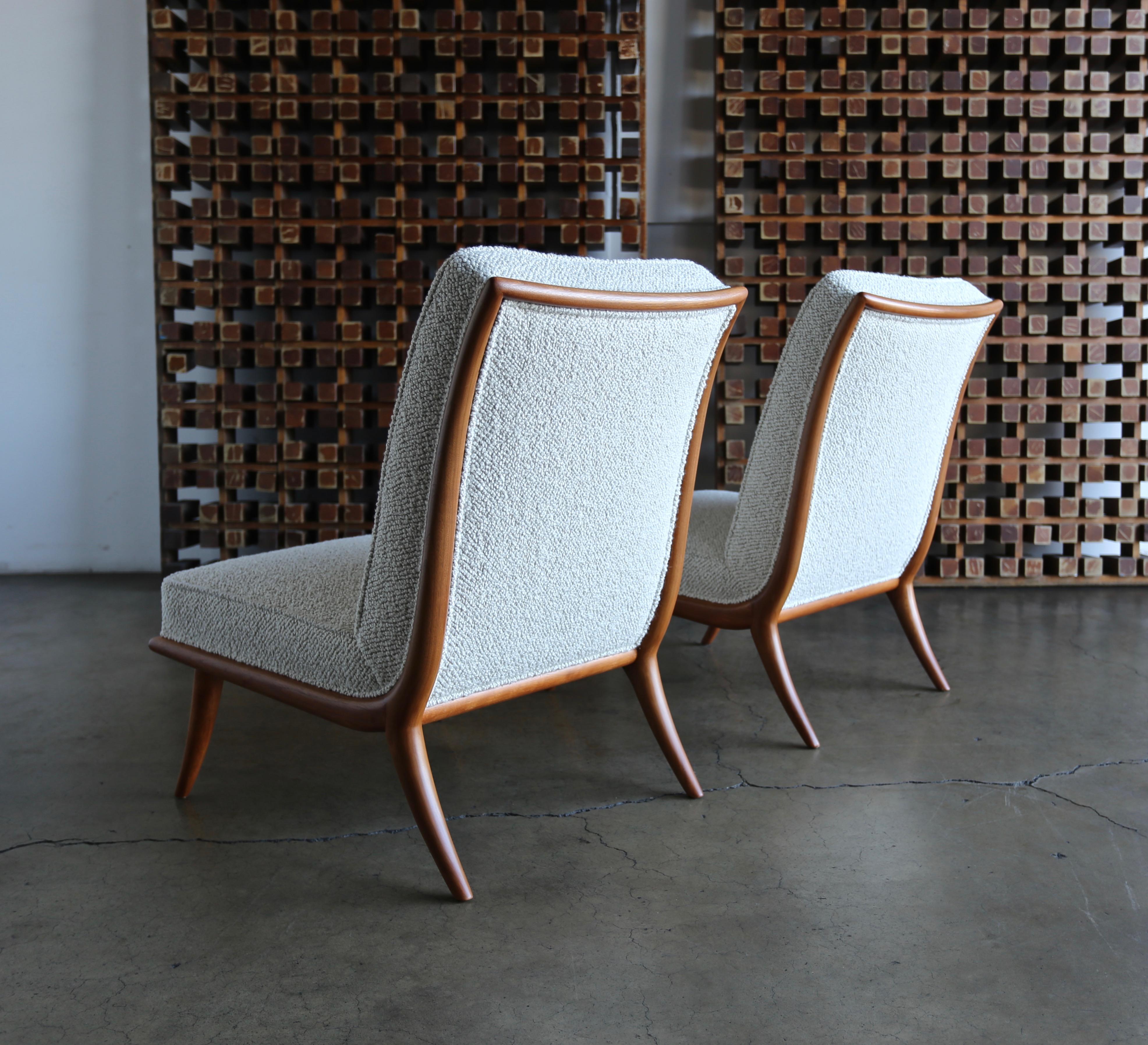 20th Century T.H. Robsjohn-Gibbings Slipper Chairs for Widdicomb, circa 1955