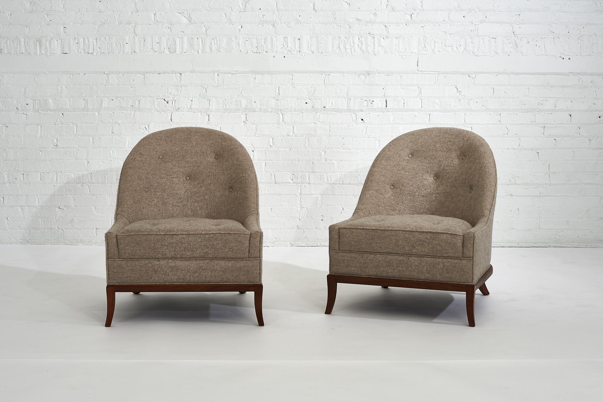 Modern T.H. Robsjohn-Gibbings Slipper Lounge Chairs for Widdicomb