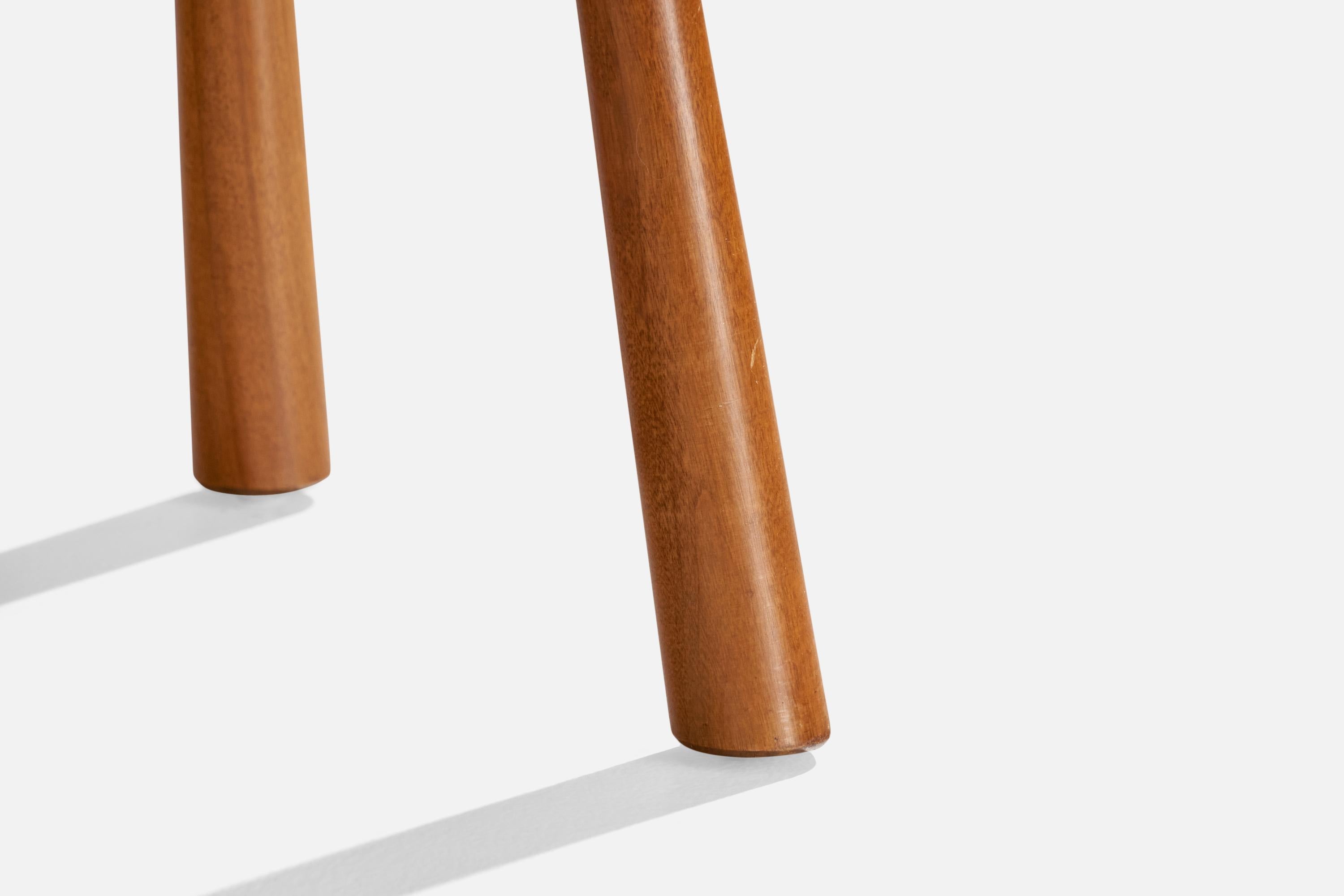 Mid-20th Century T.H. Robsjohn-Gibbings, Stool, Walnut, Fabric, USA, 1950s For Sale