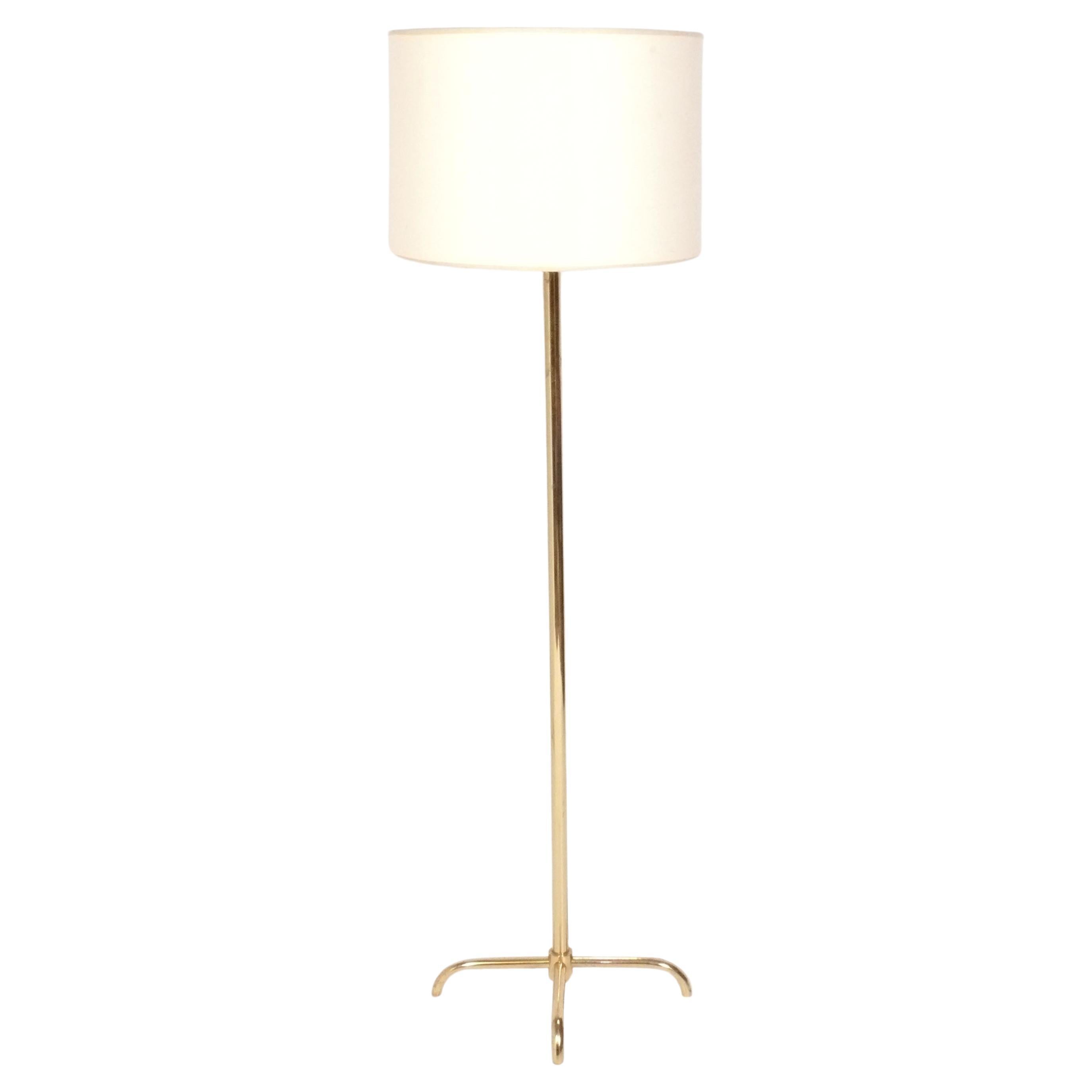T.H. Robsjohn Gibbings Style Brass Floor Lamp Mid Century Modern