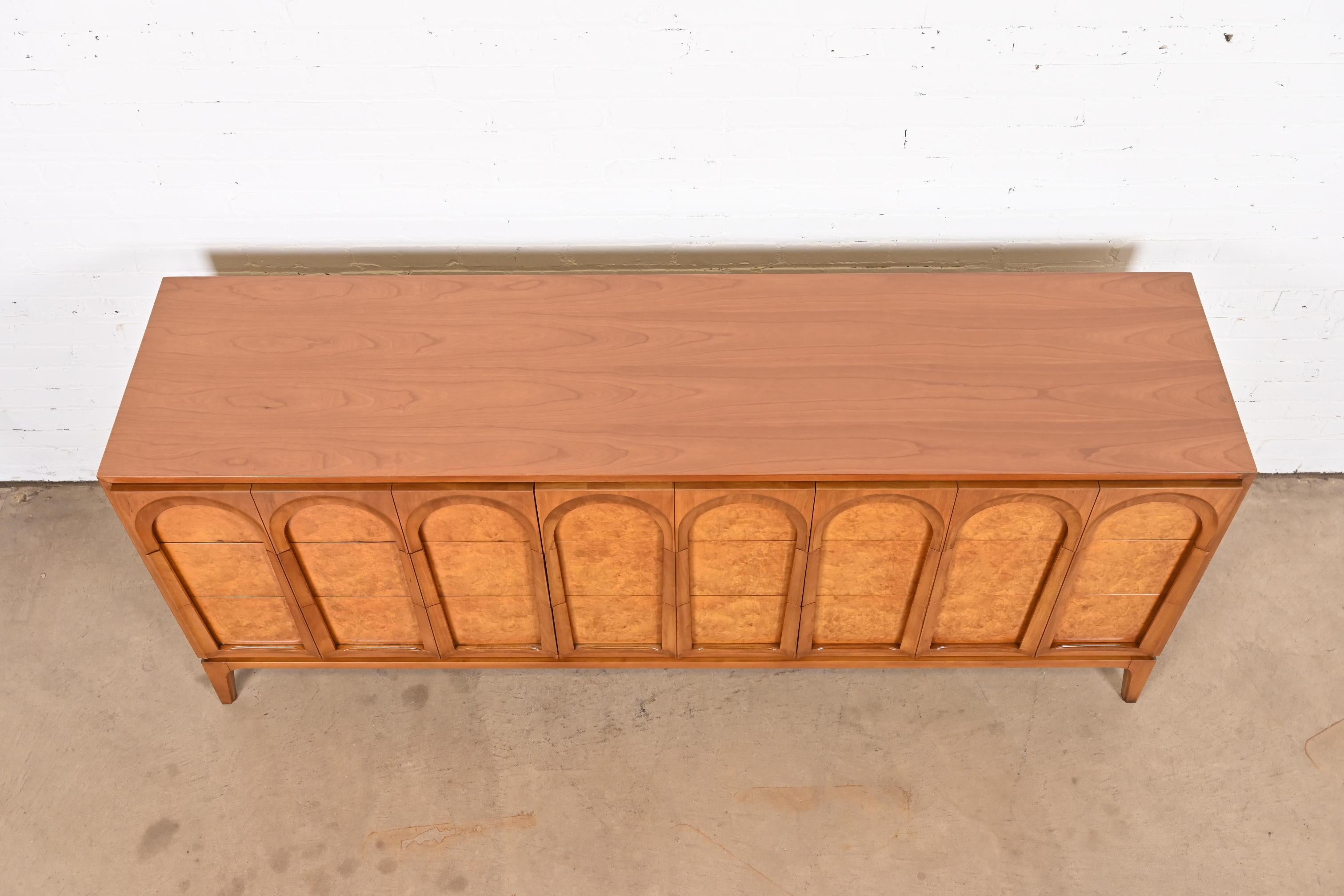 T.H. Robsjohn-Gibbings Style Cherry and Burl Dresser by Thomasville, Refinished 6