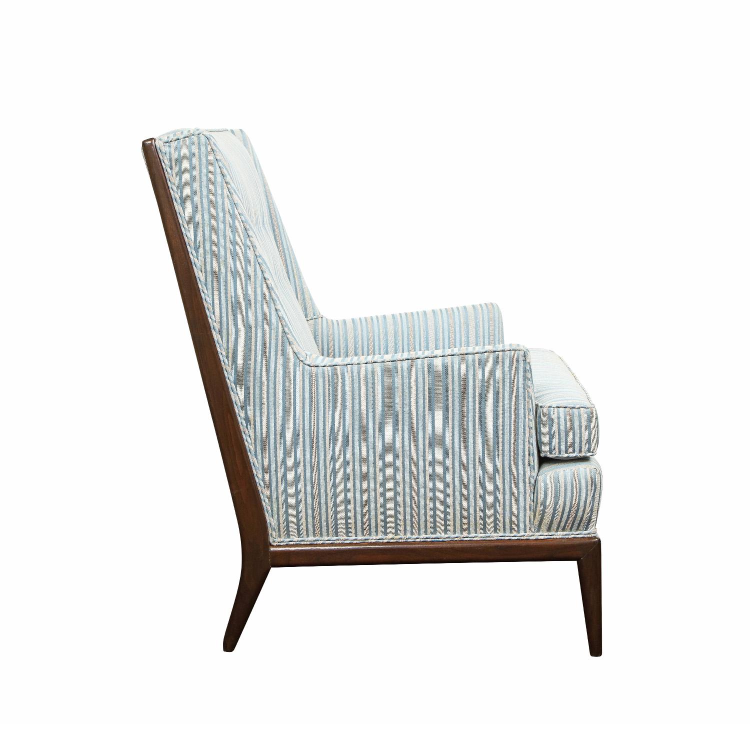 Mid-Century Modern T.H. Robsjohn-Gibbings Style High Back Lounge Chair, 1950s For Sale