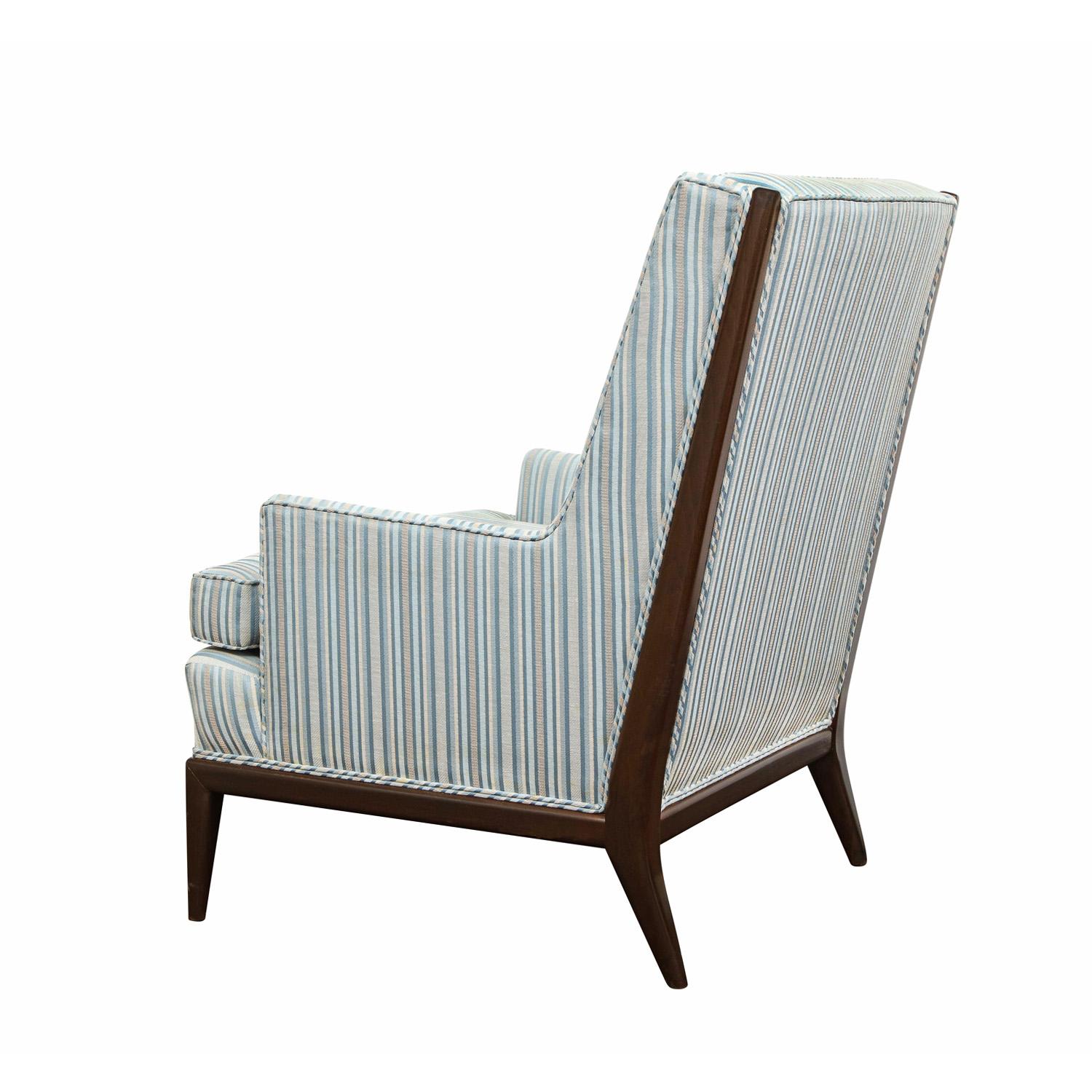 American T.H. Robsjohn-Gibbings Style High Back Lounge Chair, 1950s For Sale