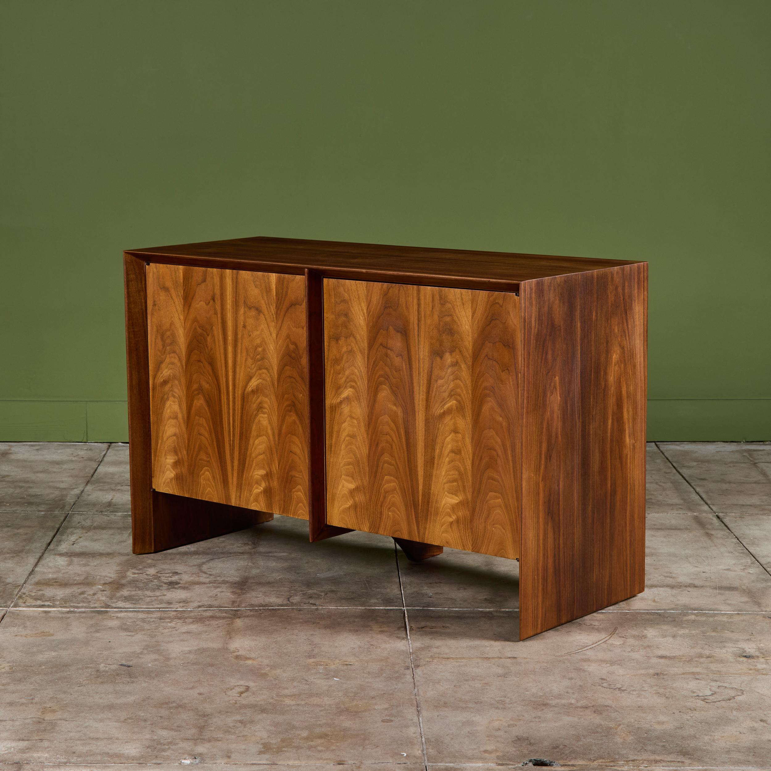 Walnut T.H. Robsjohn Gibbings Two Door Credenza for Widdicomb For Sale