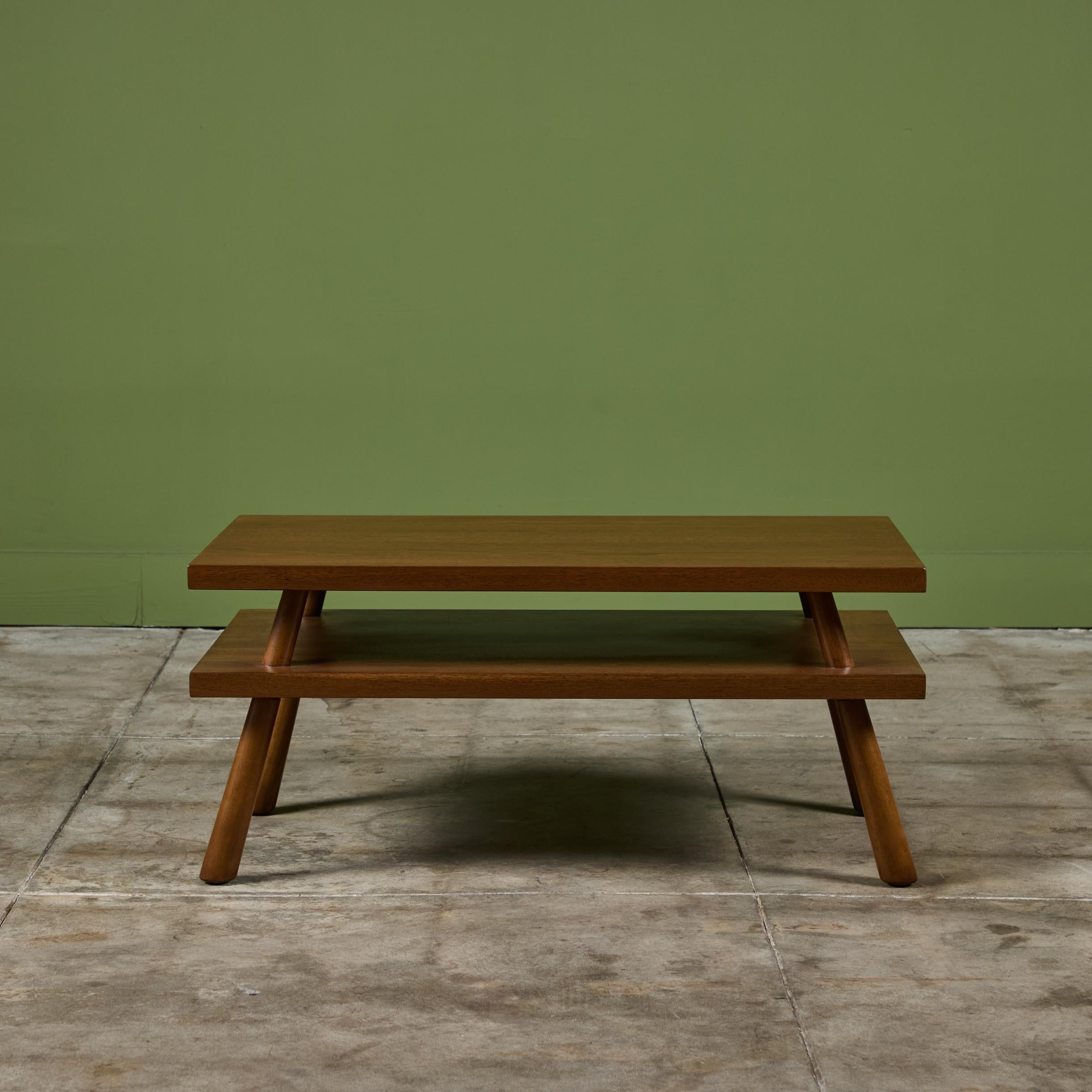 Mid-Century Modern T.H. Robsjohn Gibbings Two-Tier Coffee Table for Widdicomb