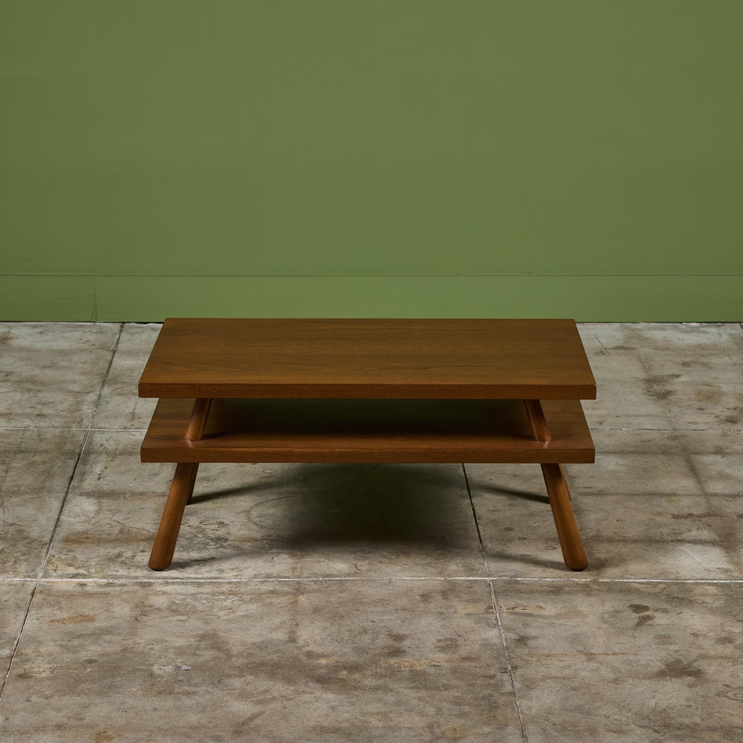 American T.H. Robsjohn Gibbings Two-Tier Coffee Table for Widdicomb