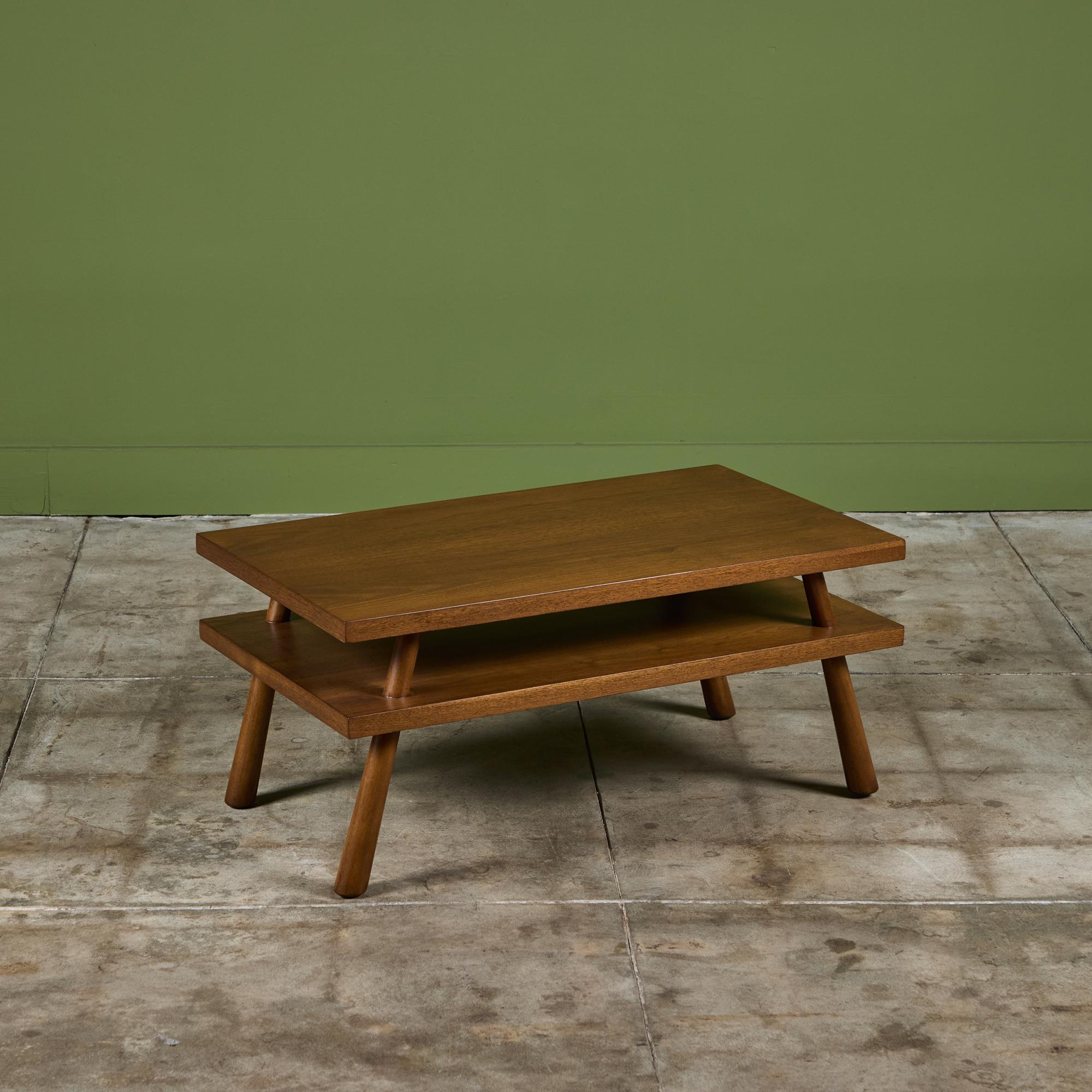 Mid-20th Century T.H. Robsjohn Gibbings Two-Tier Coffee Table for Widdicomb
