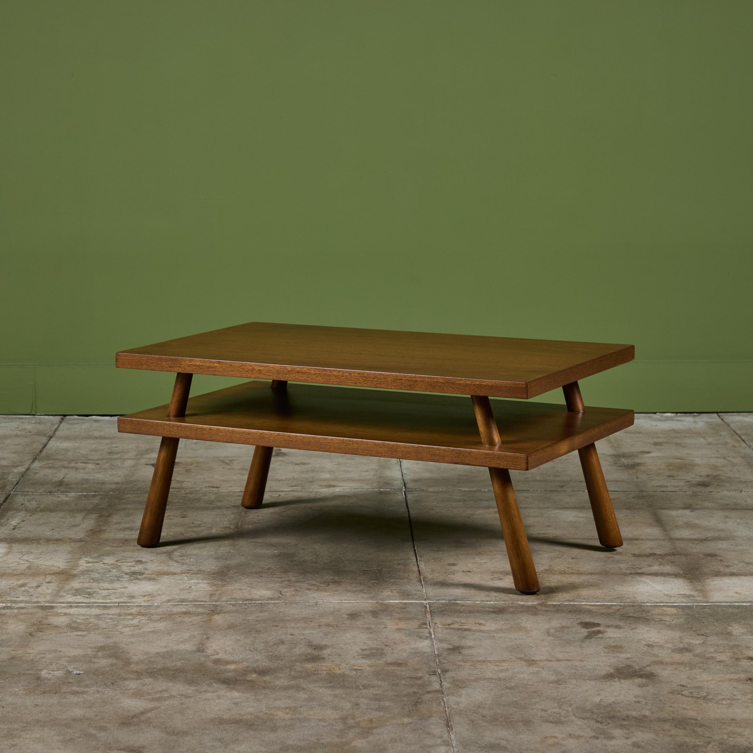 T.H. Robsjohn Gibbings Two-Tier Coffee Table for Widdicomb 1