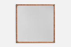 T.H. Robsjohn-Gibbings, Espejo de pared, Caña, Latón, EEUU, Años 50