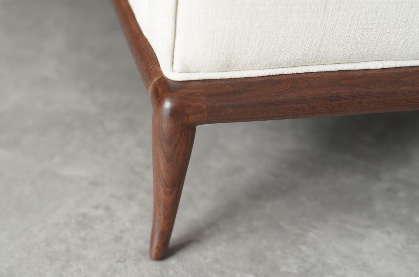 T.H. Robsjohn-Gibbings Walnut Framework Sofa, C. 1950s 4