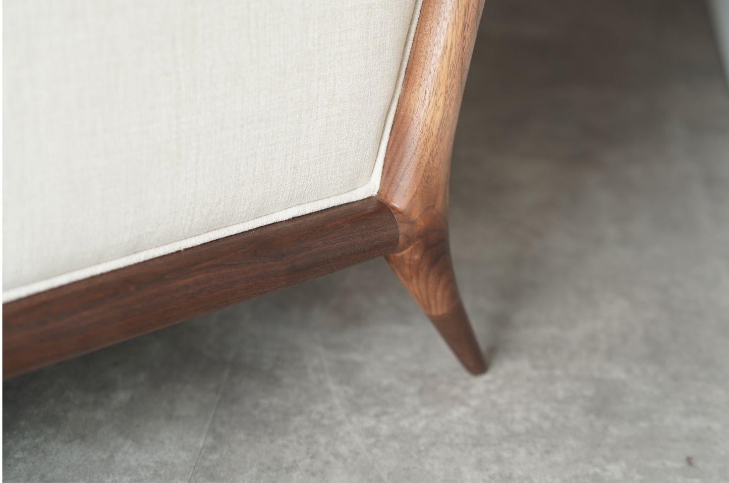 T.H. Robsjohn-Gibbings Walnut Framework Sofa, C. 1950s 5