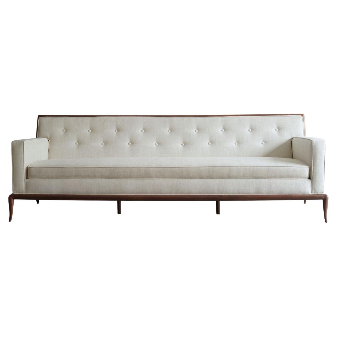 T.H. Robsjohn-Gibbings Walnut Framework Sofa, C. 1950s