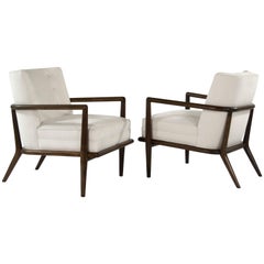 T.H. Robsjohn-Gibbings Walnut Lounge Chairs, Model No. 1721