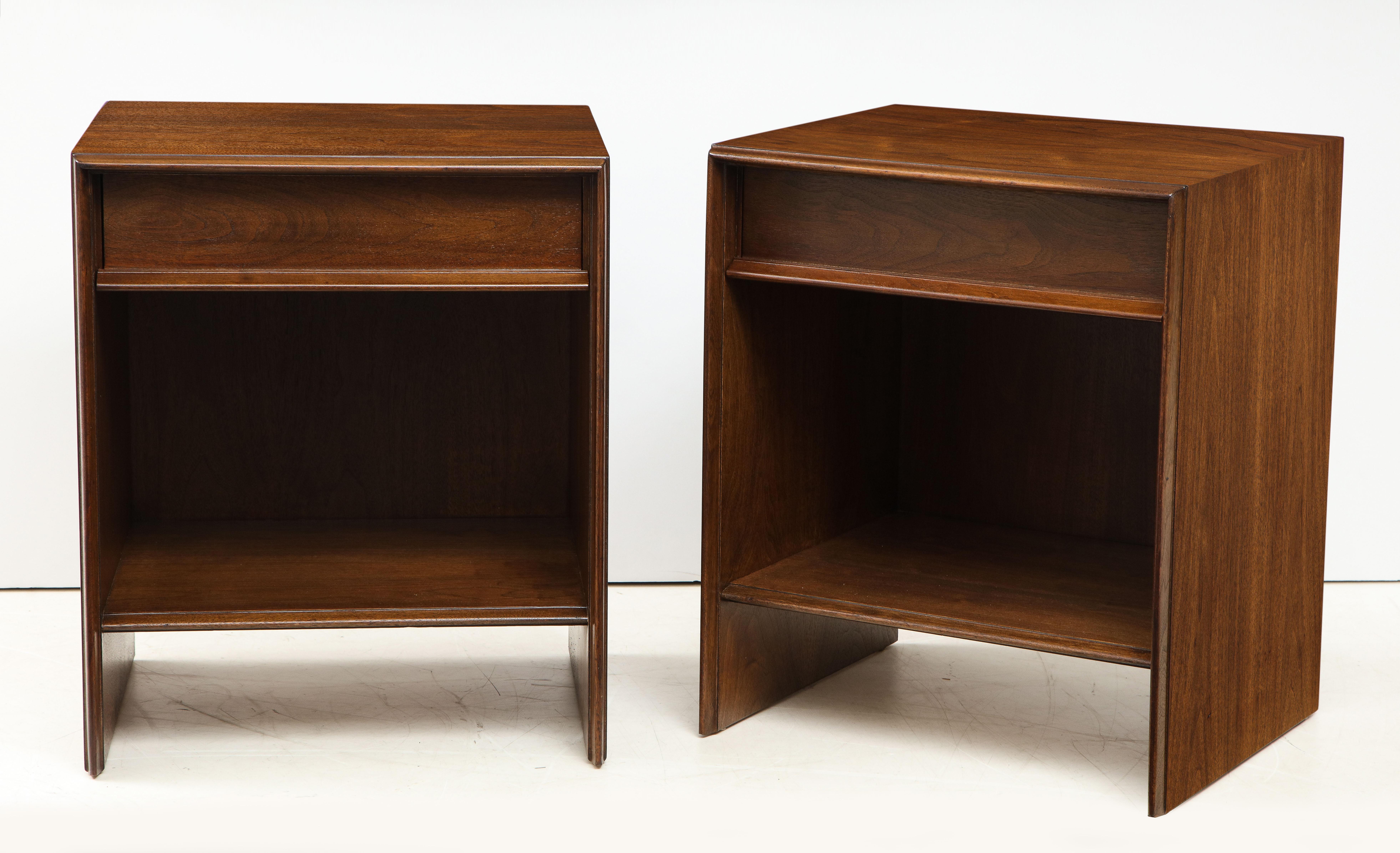 American T.H. Robsjohn-Gibbings Walnut Nightstands