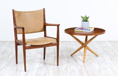 T.H Robsjohn-Gibbings Walnut Tripod Side Table for Widdicomb