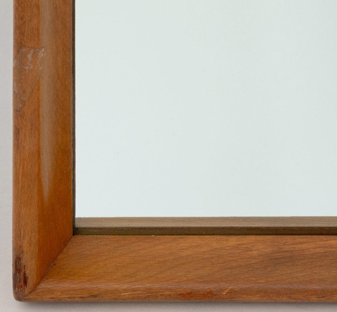 T.H. Robsjohn-Gibbings Walnut Wall Mirror In Good Condition For Sale In Astoria, NY