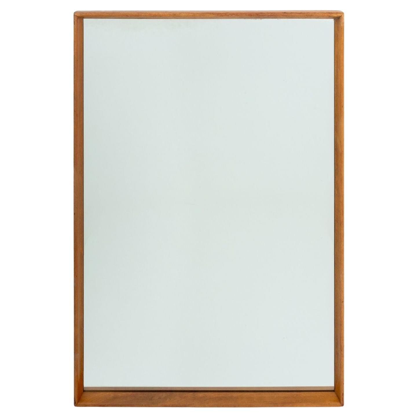 T.H. Robsjohn-Gibbings Walnut Wall Mirror For Sale
