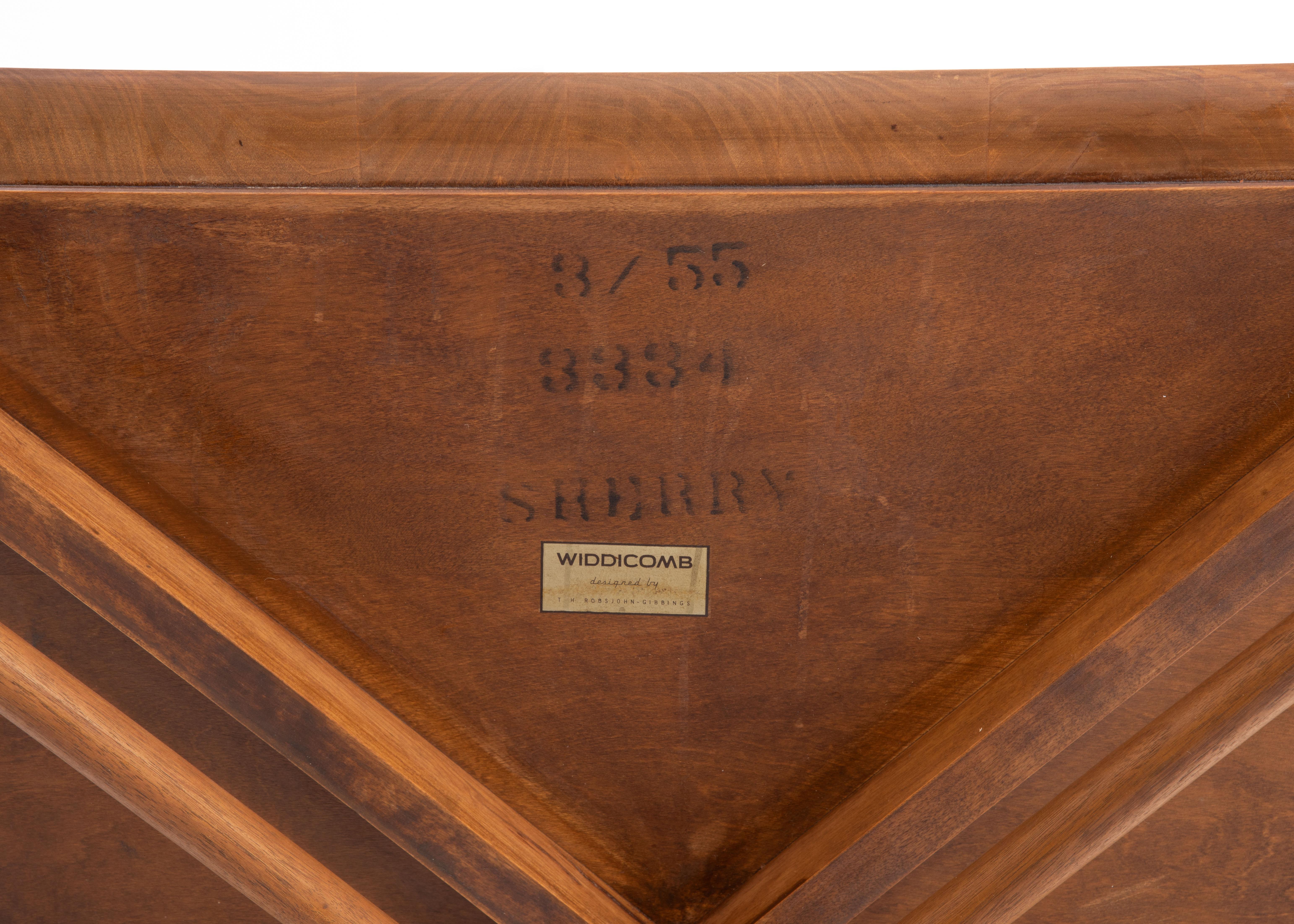 T.H. Robsjohn-Gibbings Widdicomb #3334 Square Saber Leg Coffee End Side Table For Sale 10