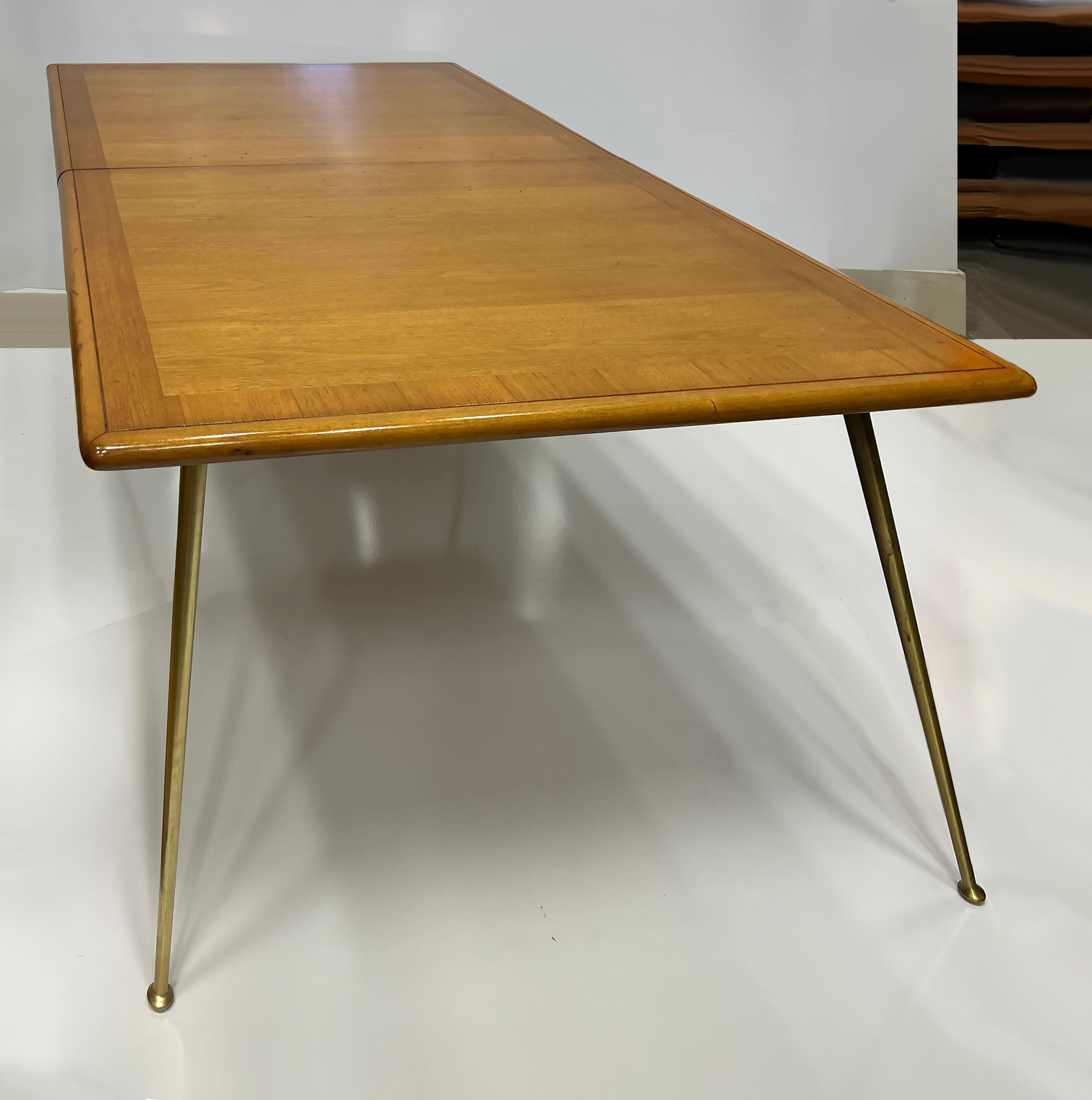 American T.H. Robsjohn Gibbings Widdicomb Boomerang Dining Table with Leaf Extension For Sale