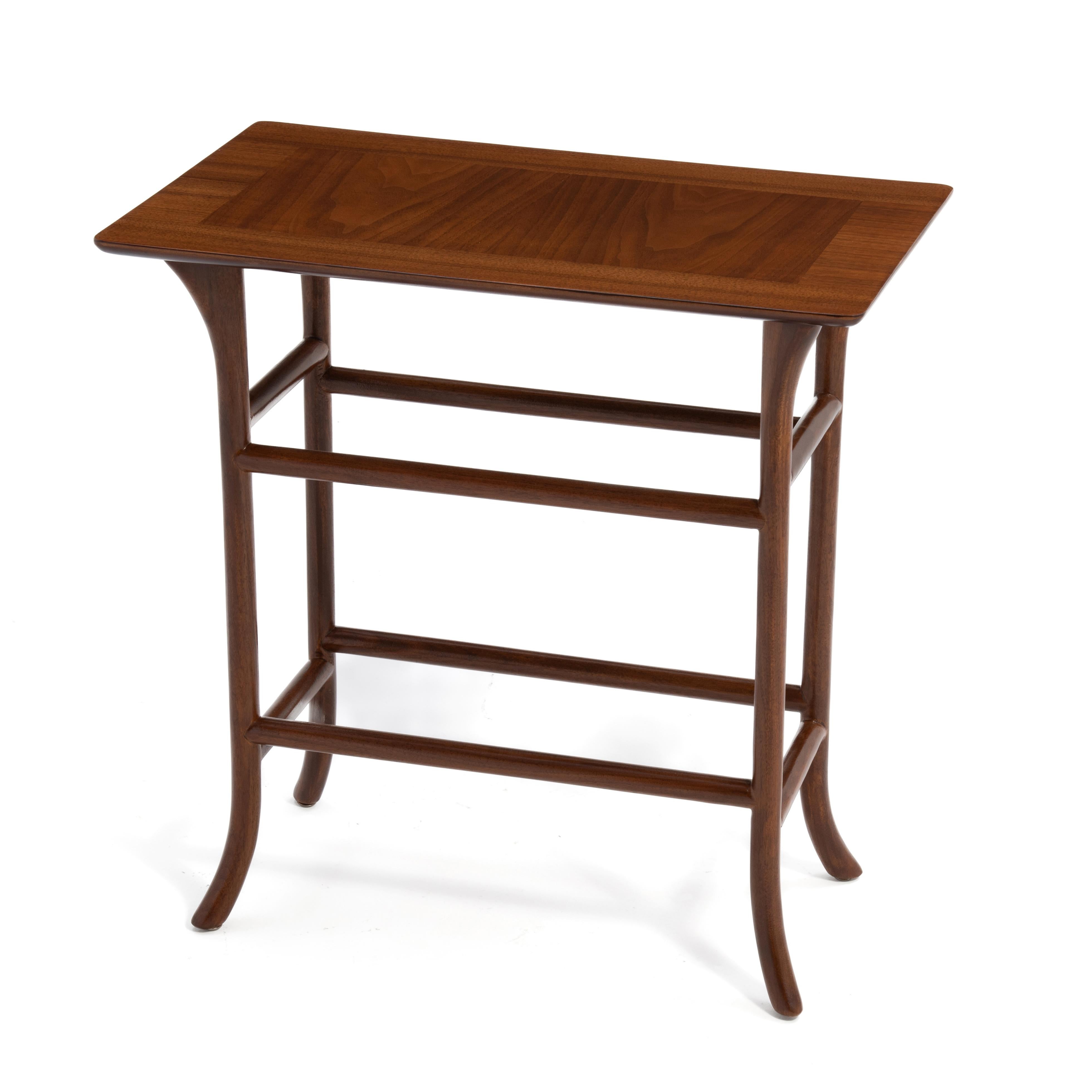 T.H. Robsjohn Gibbings Widdicomb Klismos Banded Mahogany Side Lamp Table For Sale 4