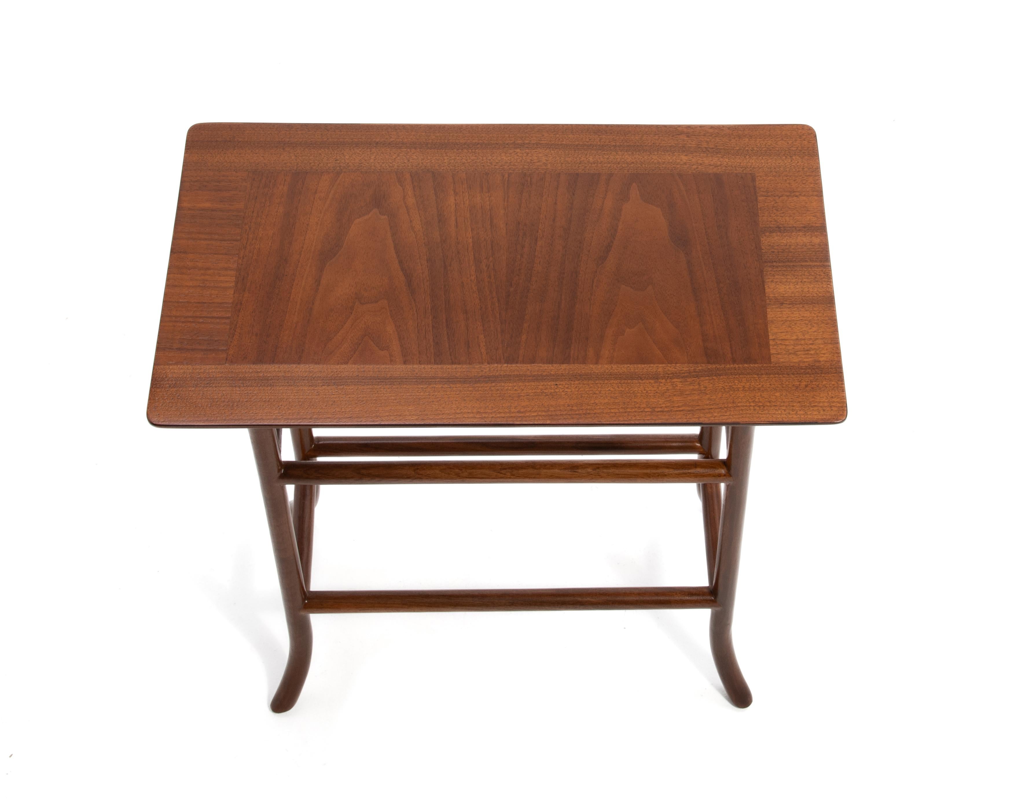 T.H. Robsjohn Gibbings Widdicomb Klismos Banded Mahogany Side Lamp Table For Sale 5