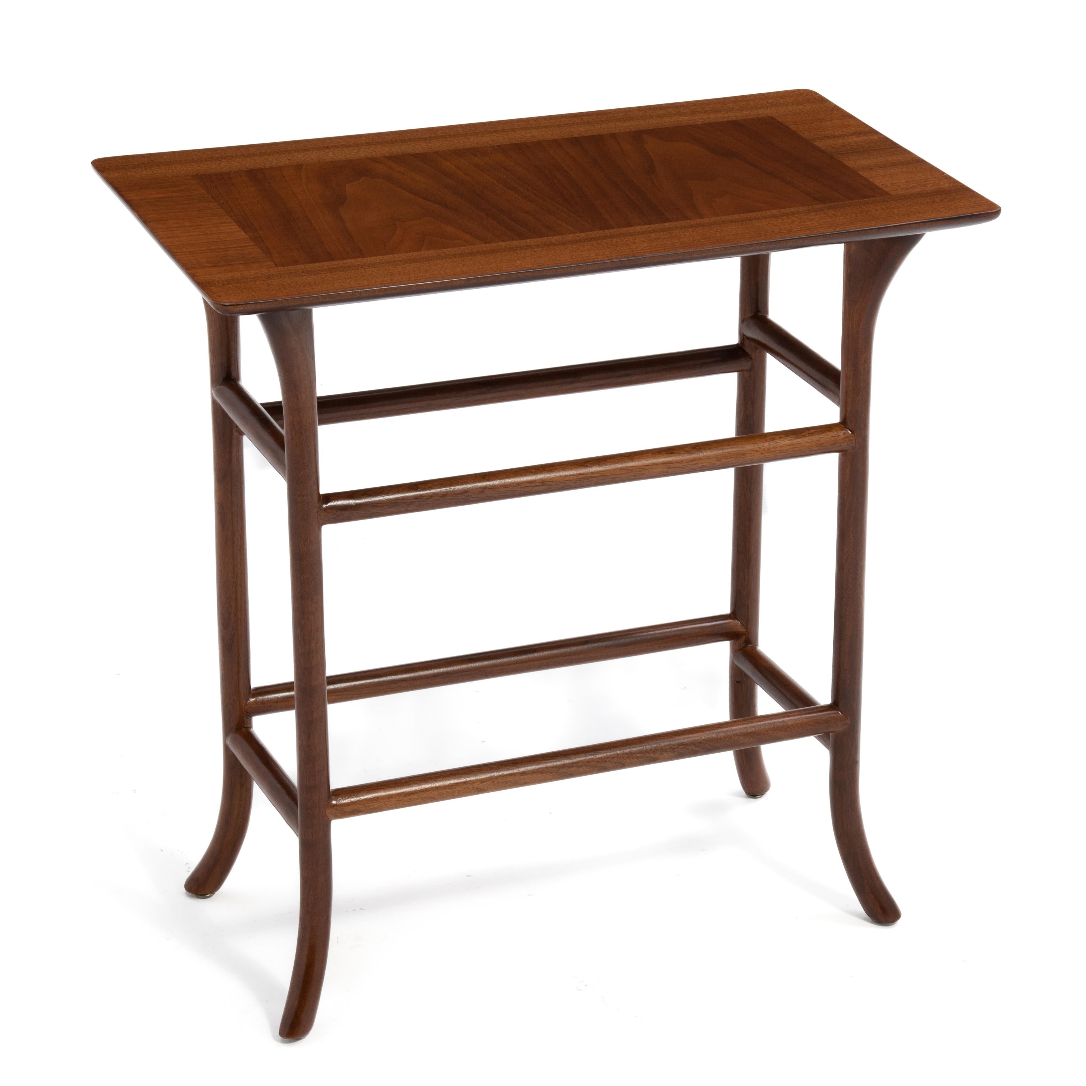 T.H. Robsjohn Gibbings Widdicomb Klismos Banded Mahogany Side Lamp Table For Sale 1