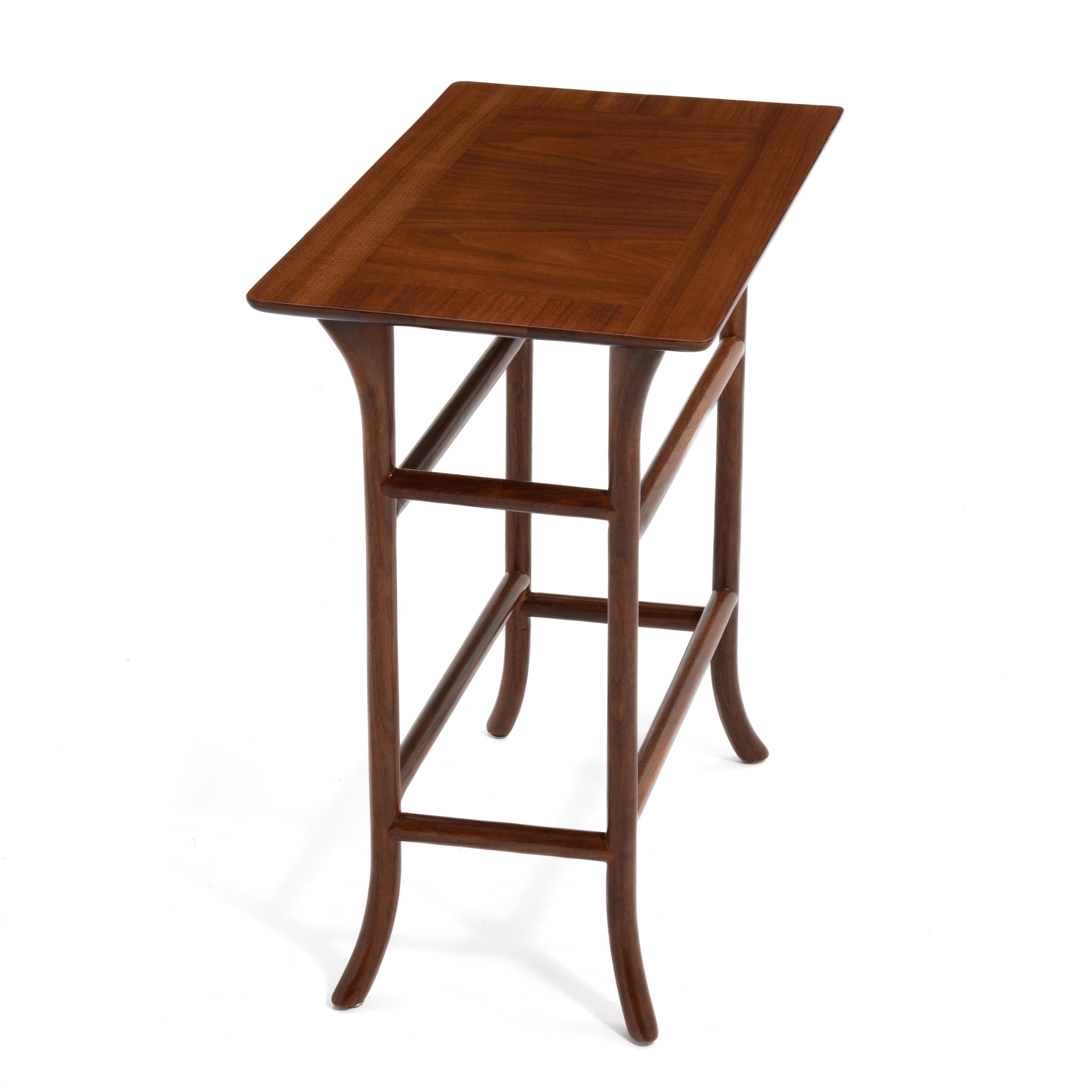 T.H. Robsjohn Gibbings Widdicomb Klismos Banded Mahogany Side Lamp Table For Sale 2
