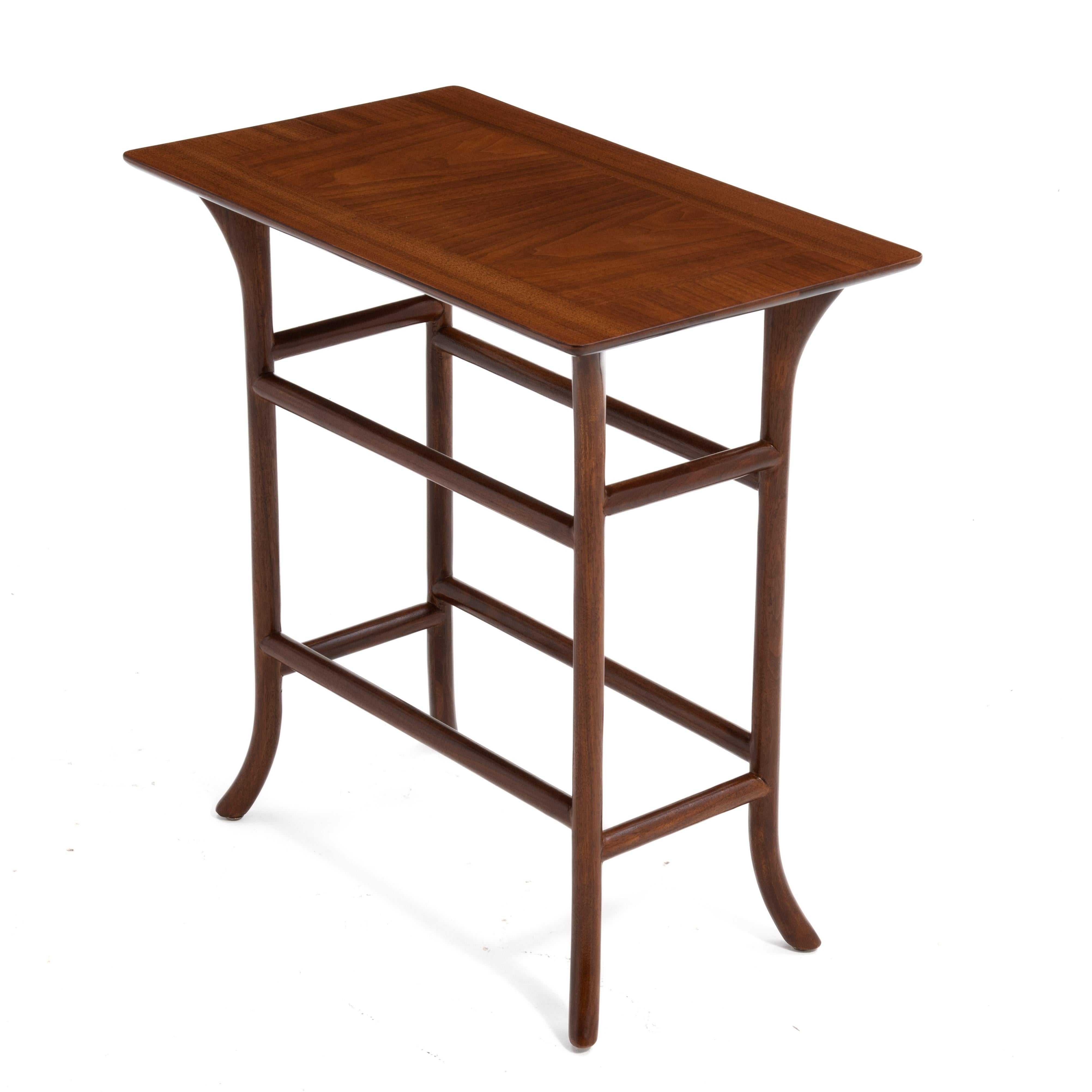T.H. Robsjohn Gibbings Widdicomb Klismos Banded Mahogany Side Lamp Table For Sale 3