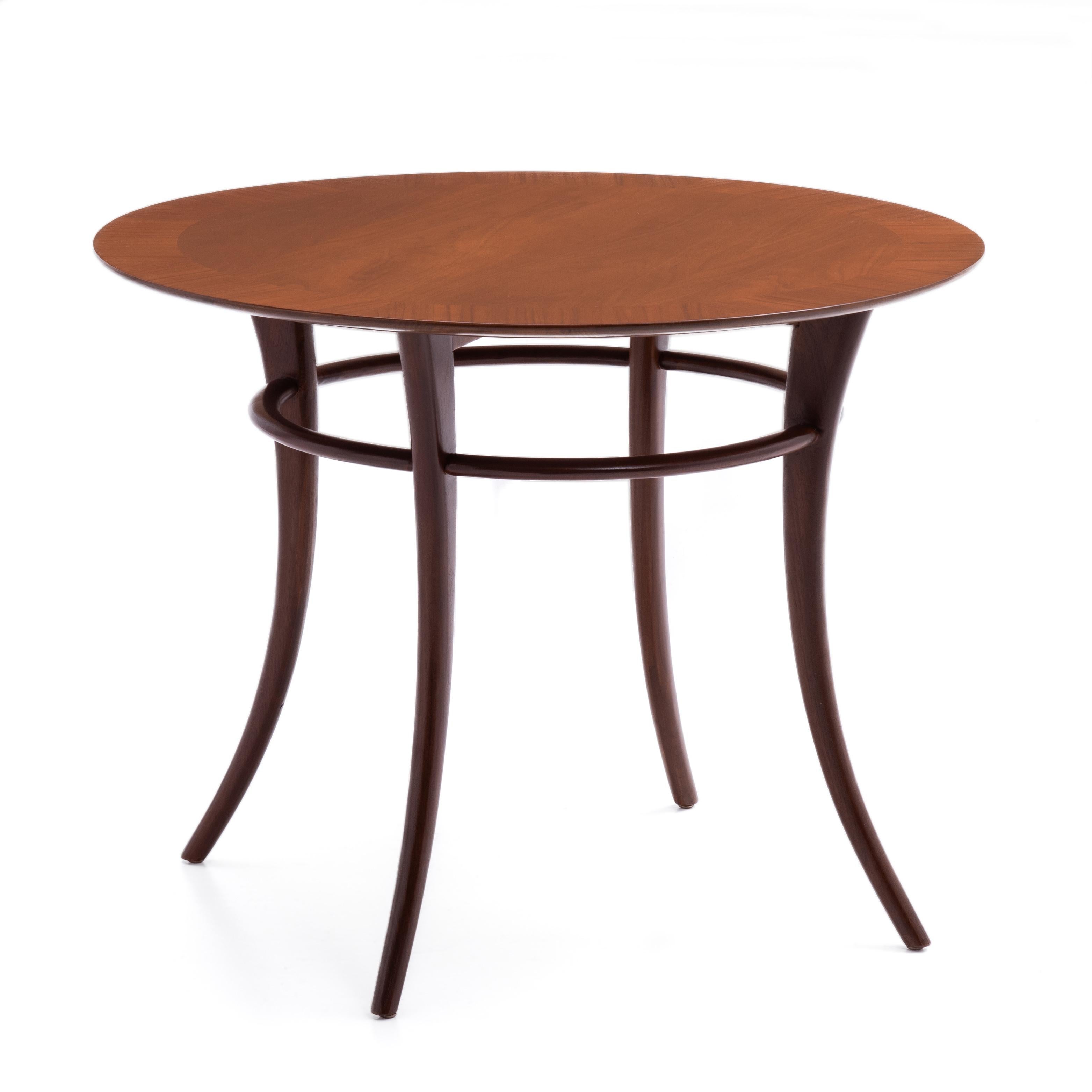 Mid-Century Modern T.H.. Robsjohn Gibbings Widdicomb Klismos Round Saber Leg Lamp Table 1955 For Sale