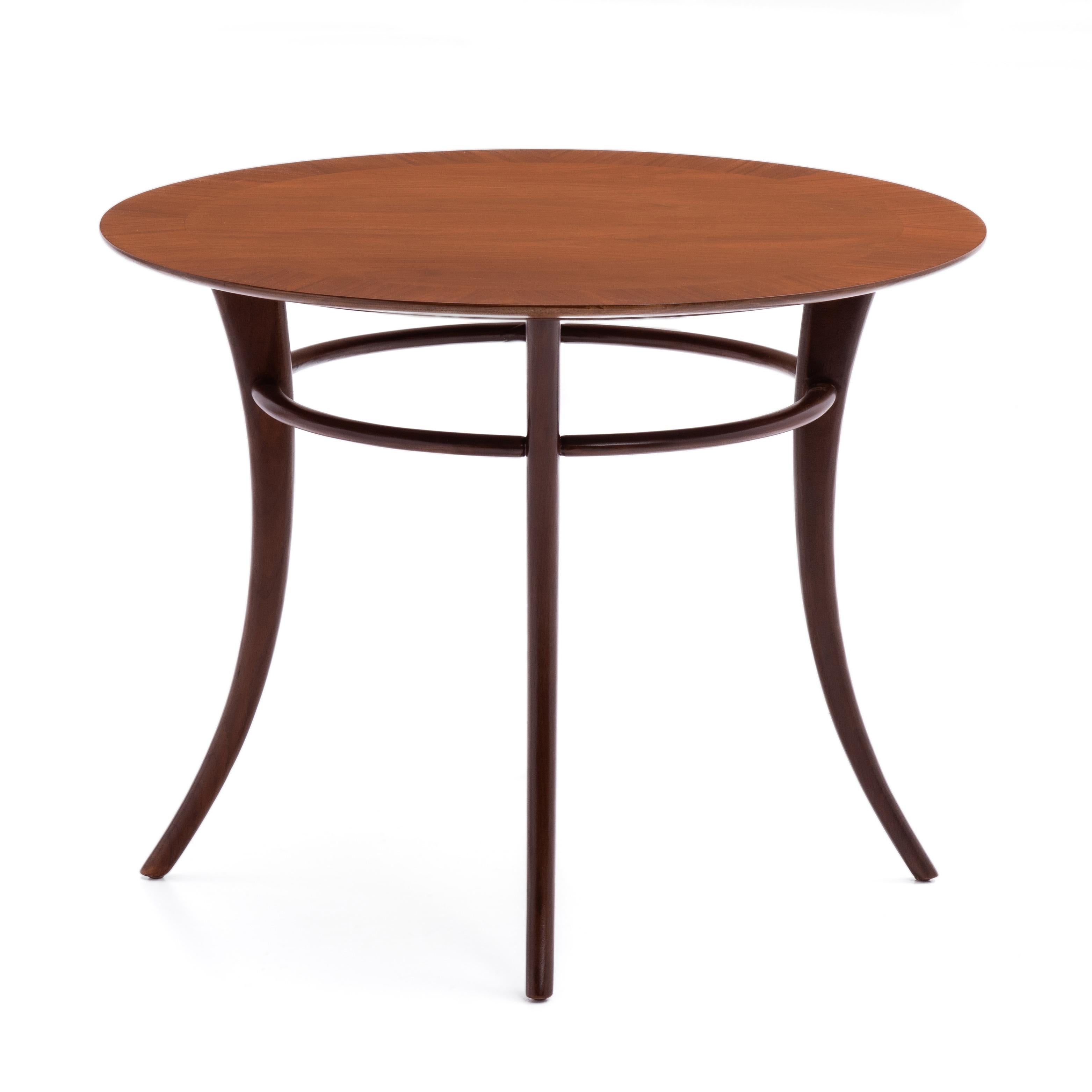 T.H.. Robsjohn Gibbings Widdicomb Klismos Round Saber Leg Lamp Table 1955 In Good Condition For Sale In Forest Grove, PA
