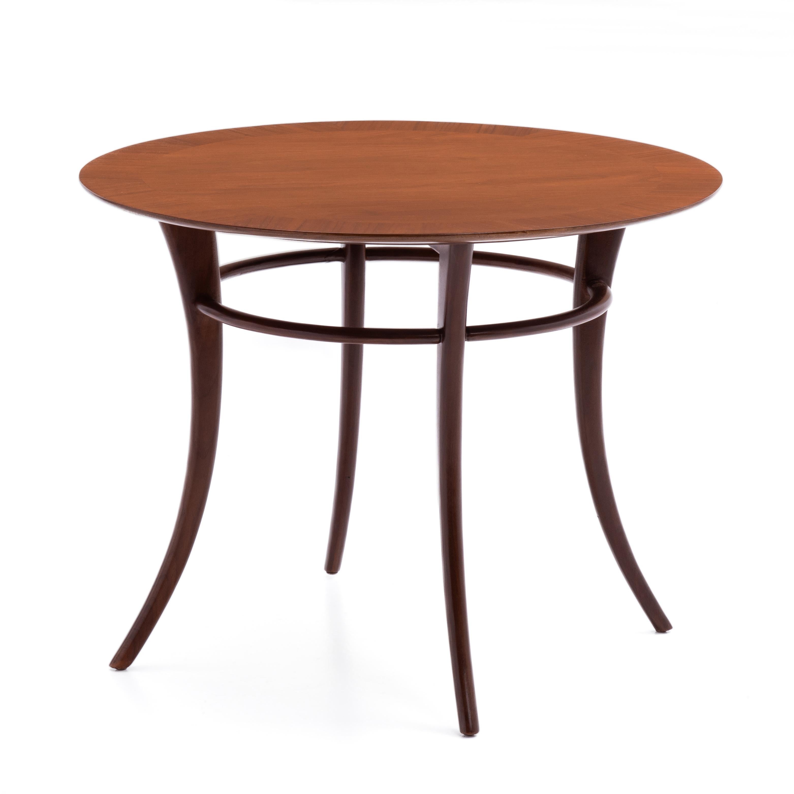 Mid-20th Century T.H.. Robsjohn Gibbings Widdicomb Klismos Round Saber Leg Lamp Table 1955 For Sale