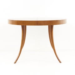 T.H. Robsjohn Gibbings Widdicomb MCM Walnut Saber Leg Expanding Dining Table