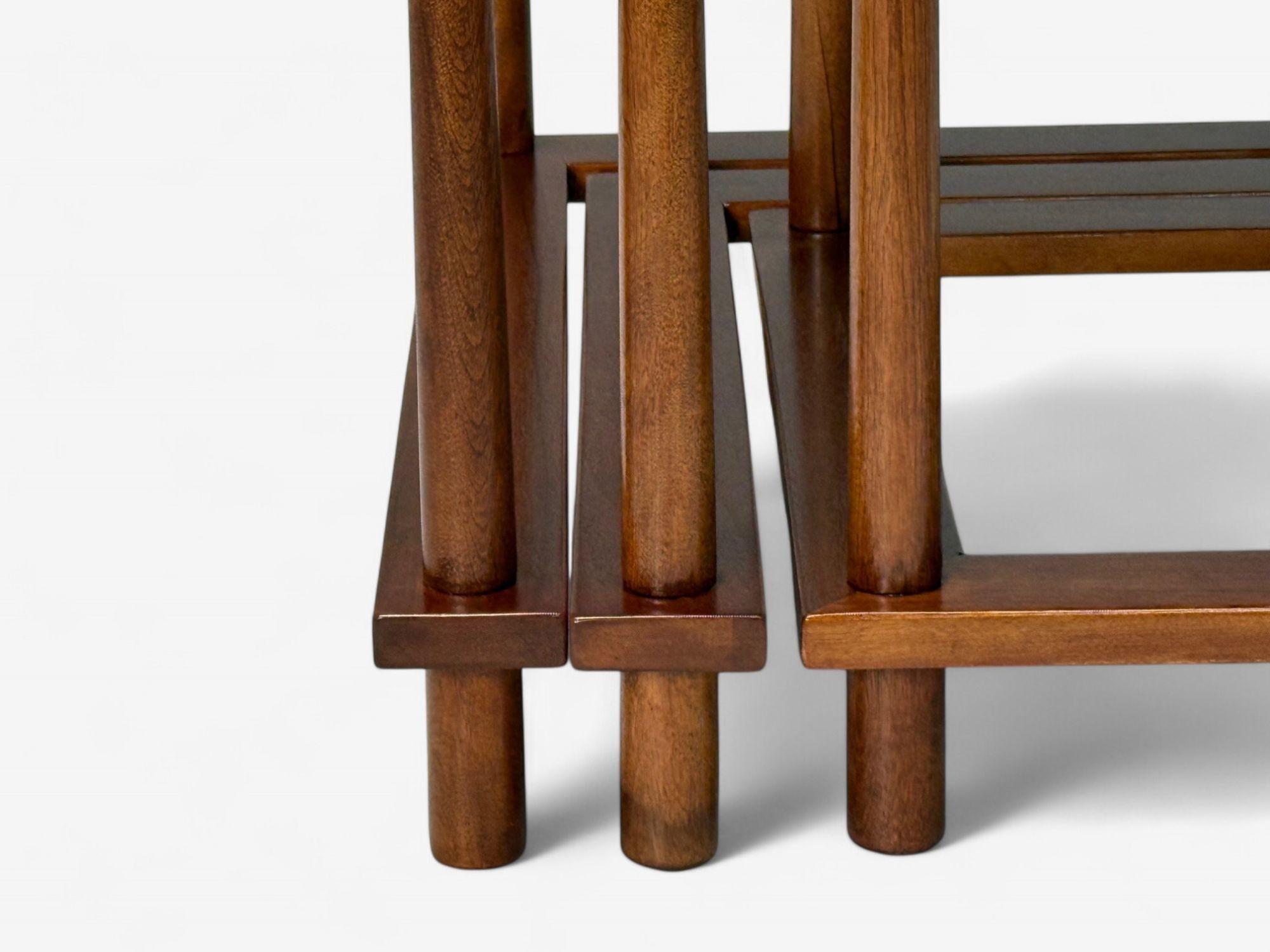 T.H. Robsjohn-Gibbings, Widdicomb, Mid-Century Modern Nesting Tables, USA, 1950s For Sale 2