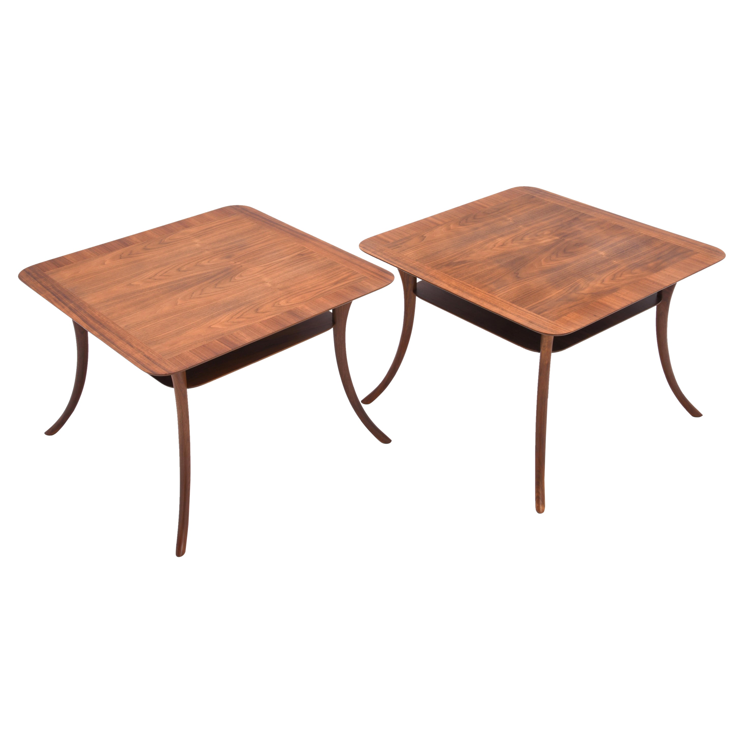 T.H. Robsjohn Gibbings Widdicomb Saber Leg Cocktail Side Tables 1957 - a Pair