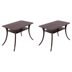 T.H. Robsjohn Gibbings Widdicomb Saber Leg Side Tables in Mahogany