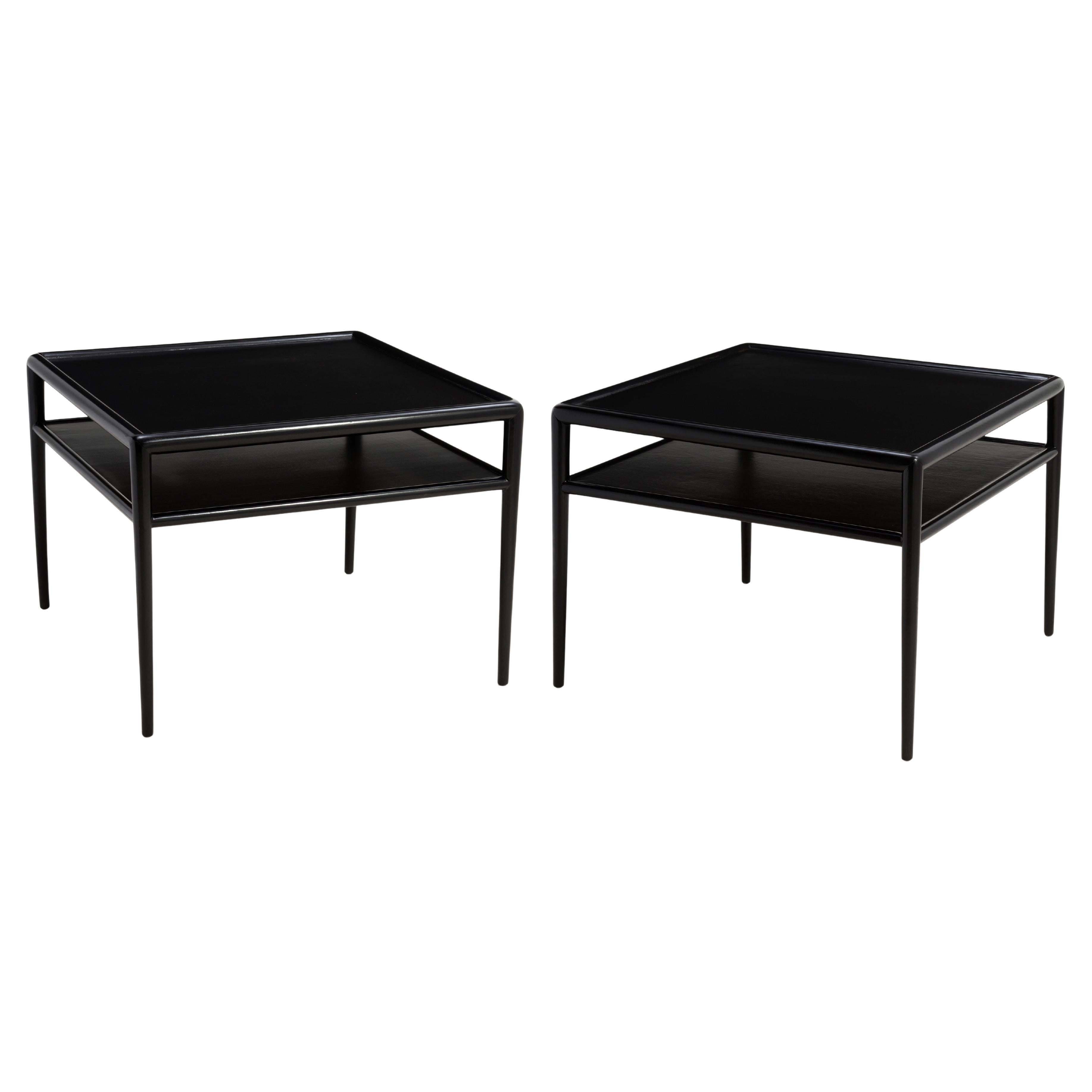 T.H. Robsjohn Gibbings Widdicomb Square Side End Tables Model No. 1781 1950s a Pair