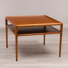 T.H. Robsjohn-Gibbings Widdicomb Square Two Tiered Cocktail Coffee Lamp Table