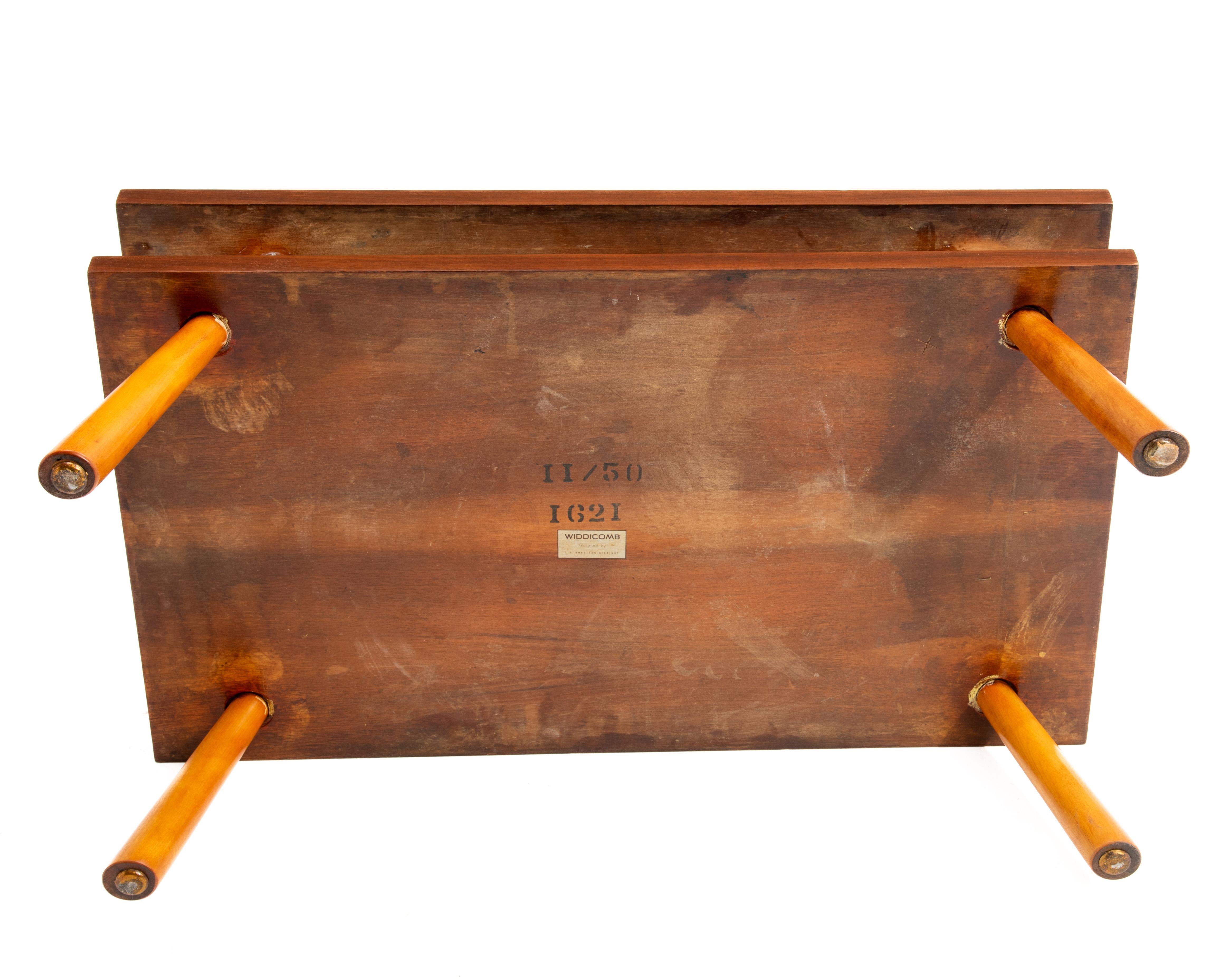 T.H. Robsjohn-Gibbings Widdicomb Two Tone Coffee Table Flared Legs 1950 6