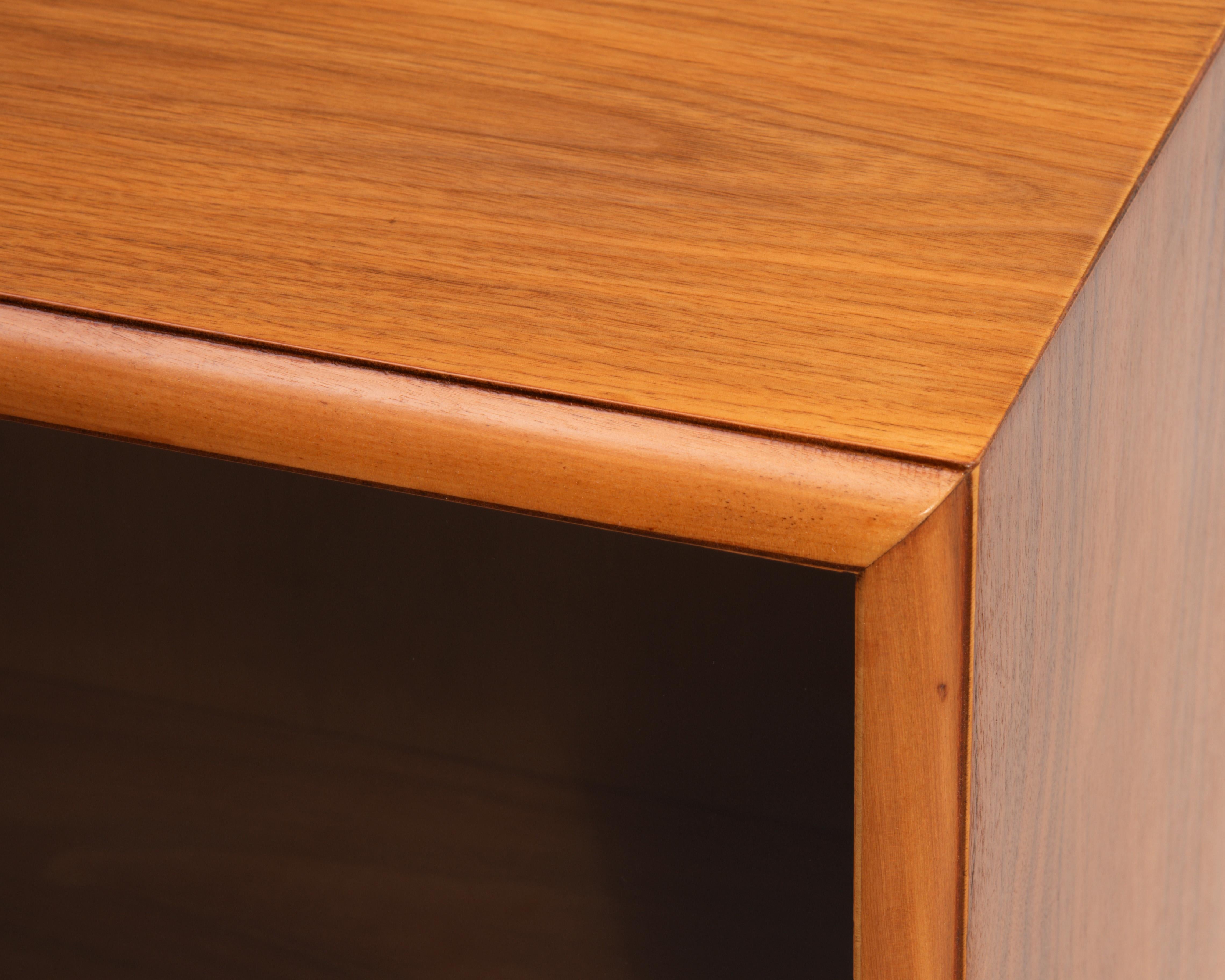 T.H. Robsjohn Gibbings Widdicomb Walnut Sliding Glass Door Bookcase Mid Century For Sale 2