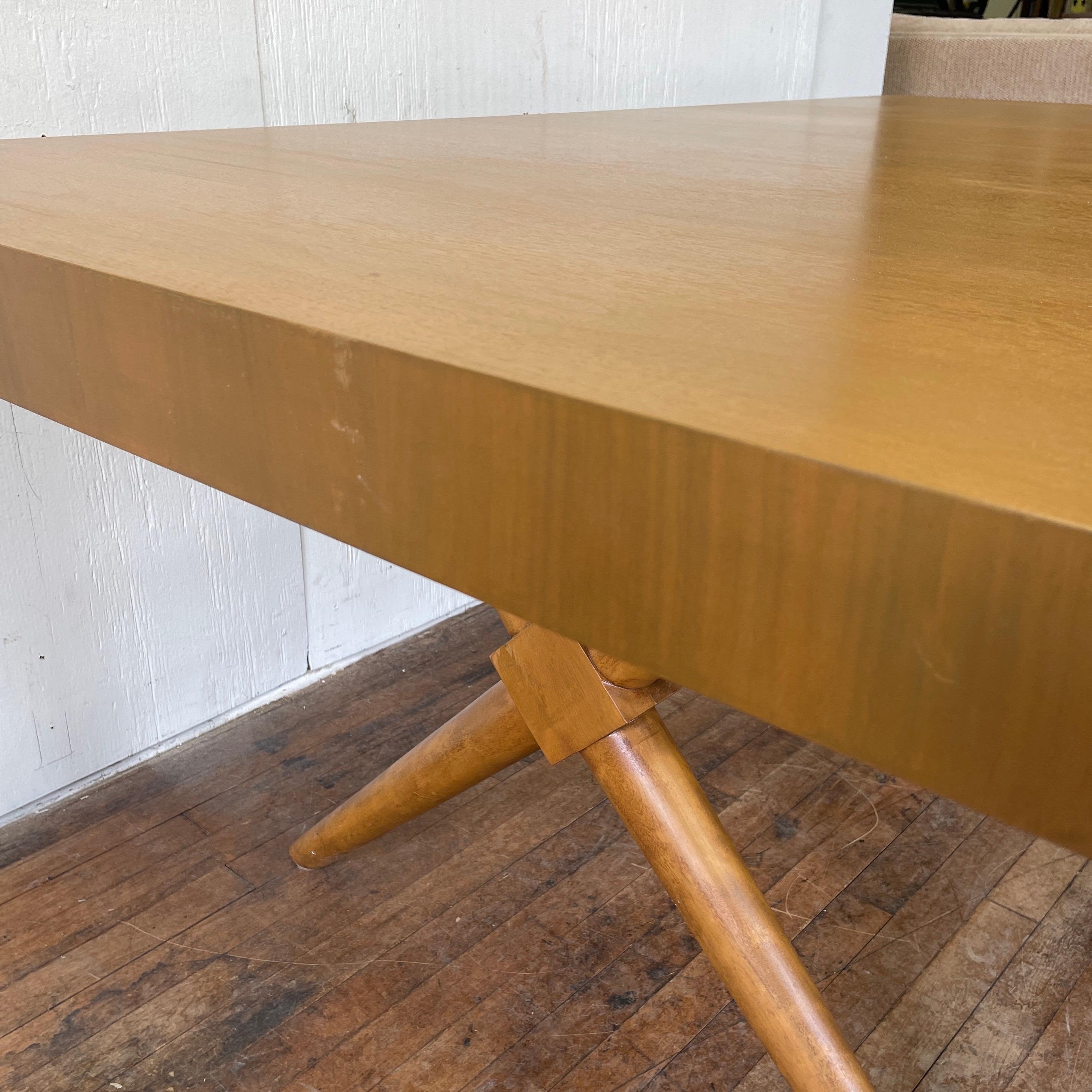 T.H.Robsjohn-Gibbings Widdicomb X-Base Scissor Dining Table, Circa 1960 1