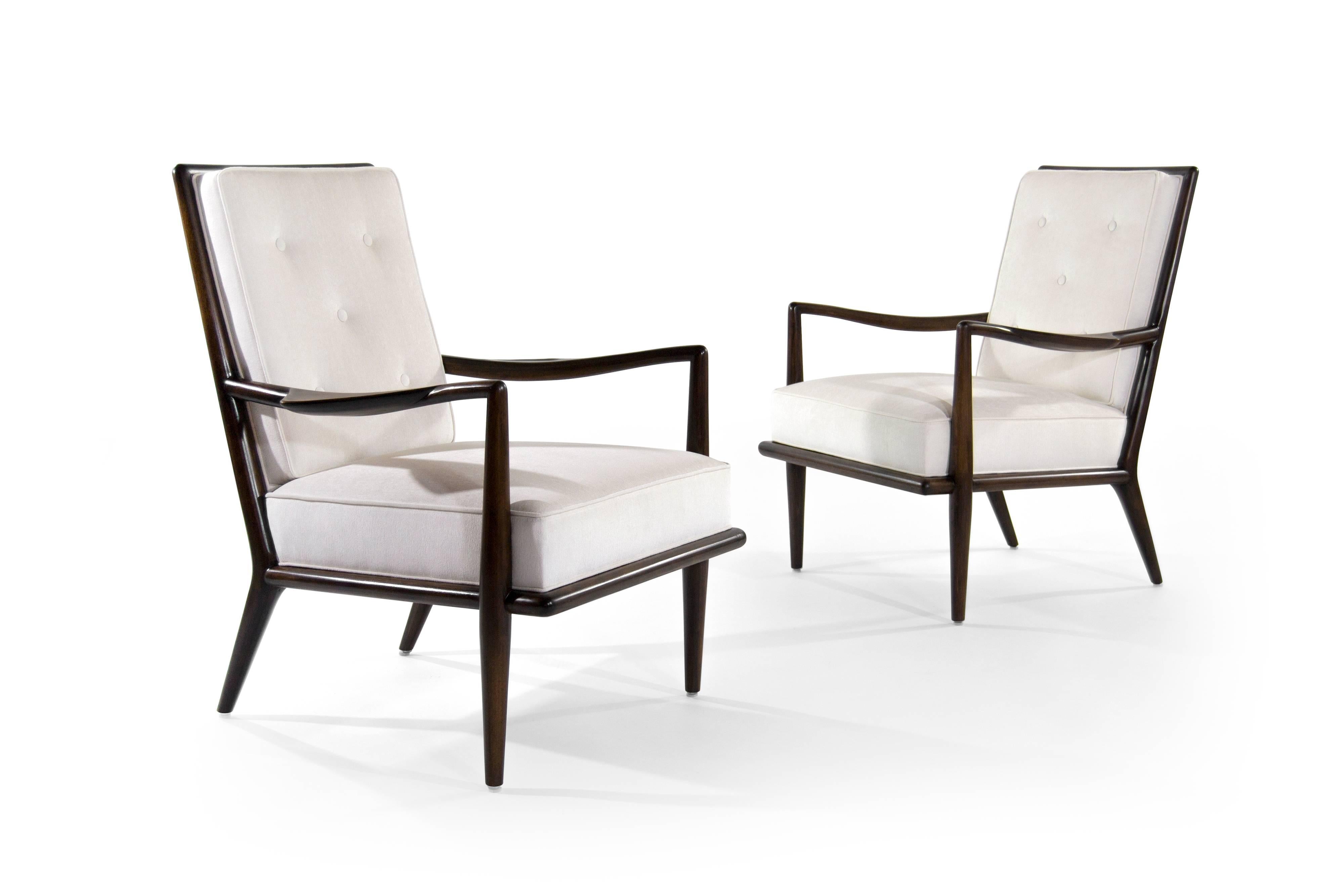 T.H. Robsjohn-Gibbings Wing Arm Lounge Chairs In Excellent Condition In Westport, CT